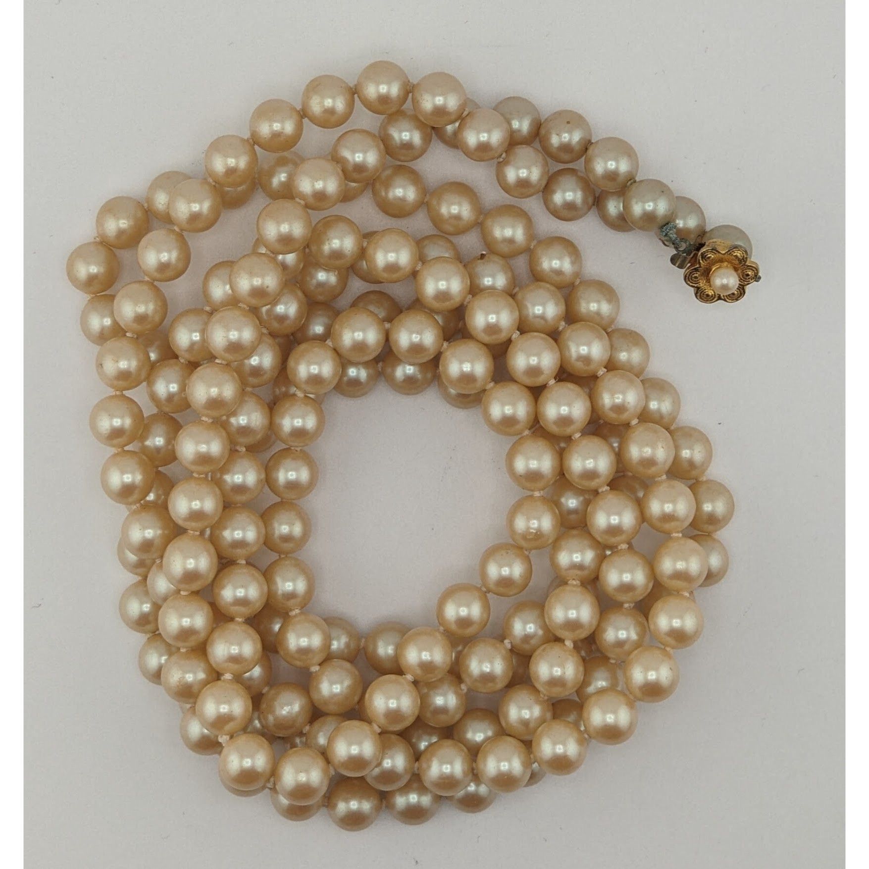 Other Vintage Glam 60-Inch Faux Pearl Necklace With Floral Box Cla Size ONE SIZE - 9 Thumbnail