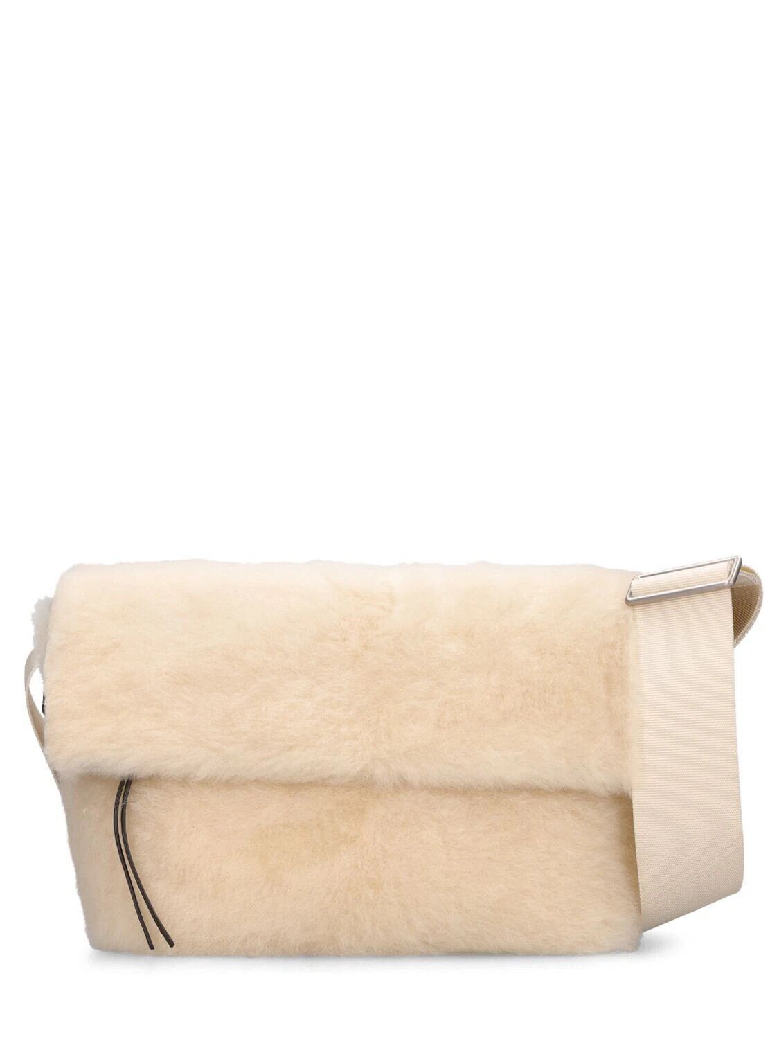 Jil Sander JIL SANDER Utility Eggshell Shearling Crossbody New Size ONE SIZE - 1 Thumbnail
