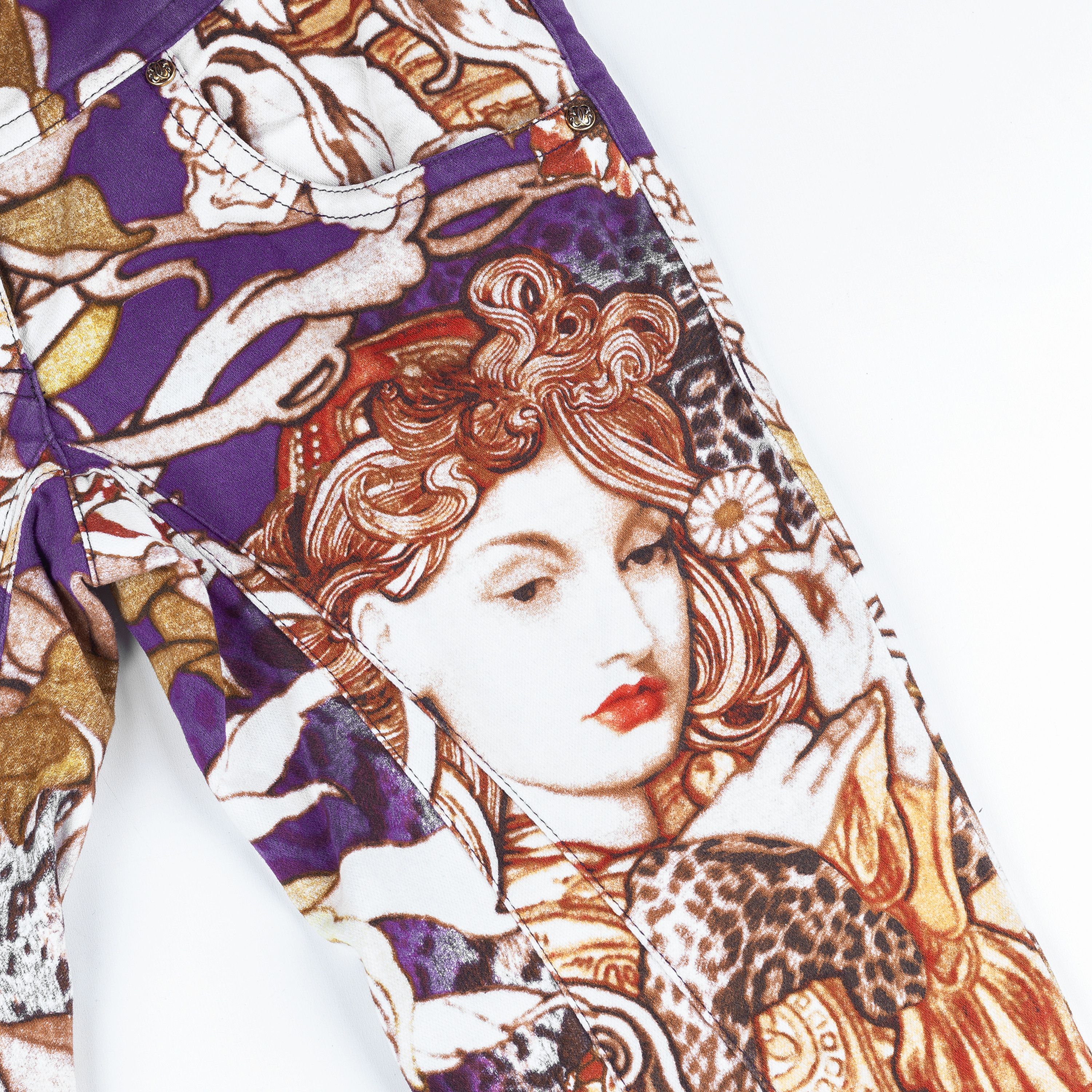 Cavalli Class × Just Cavalli × Roberto Cavalli Roberto Cavalli Class Mucha Printed Purple Pants (S/M) Size 27" / US 4 / IT 40 - 2 Thumbnail