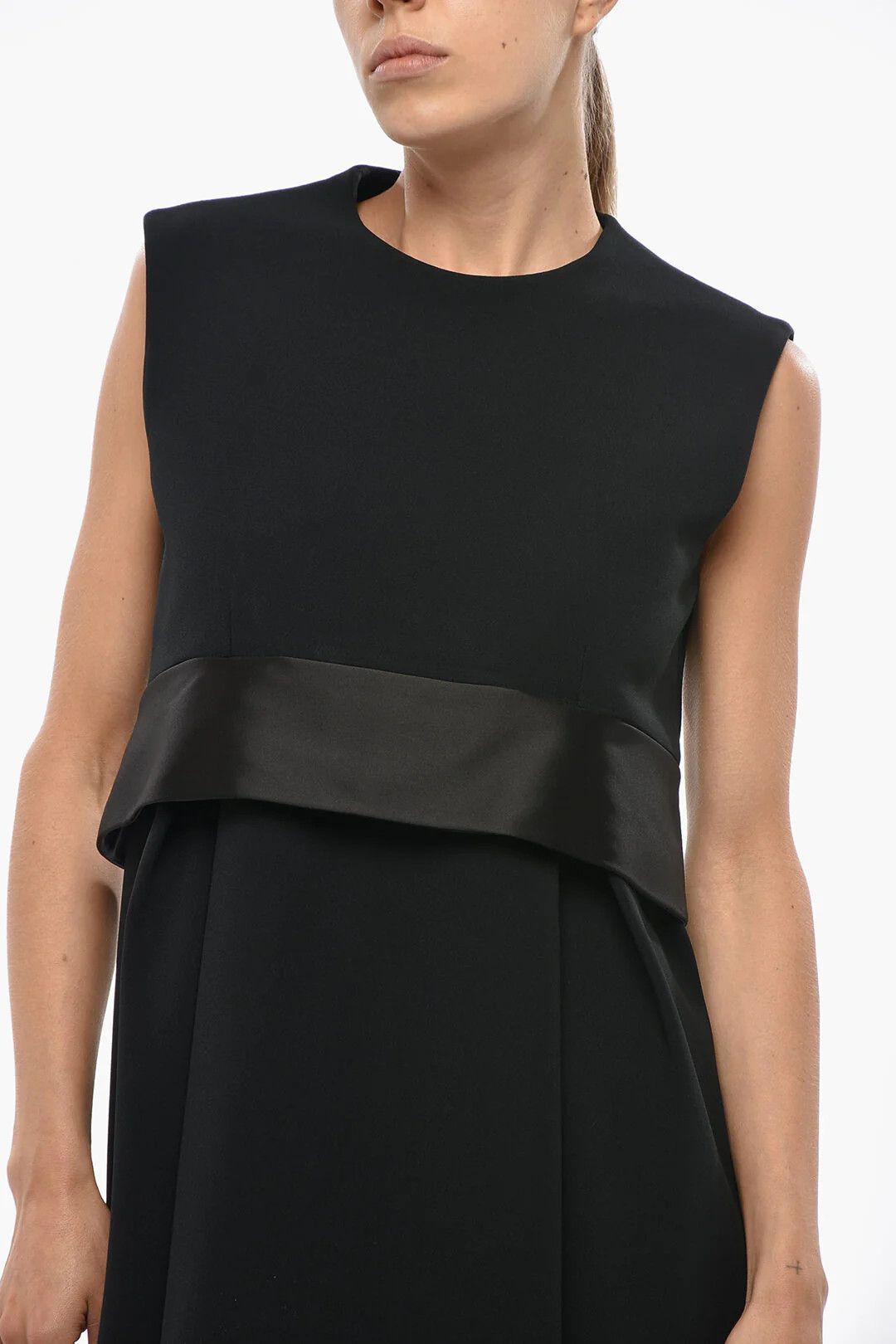 Celine og1mm0326 Sleeveless Midi Dress in Black Size M / US 6-8 / IT 42-44 - 4 Thumbnail