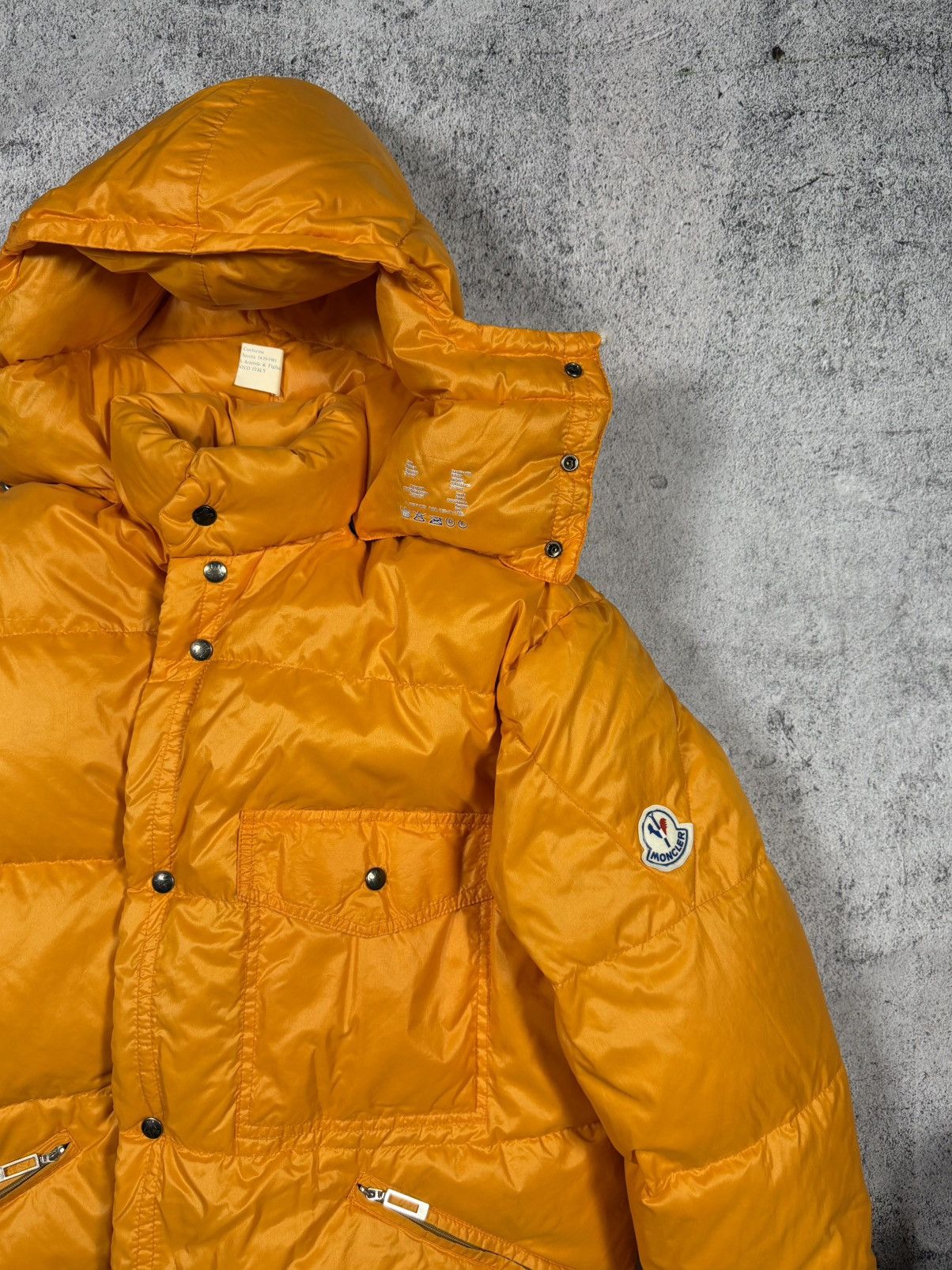 Moncler Vintage Moncler Down Jacket Orange Hooded Made in Italy 1981 Size US XL / EU 56 / 4 - 5 Thumbnail