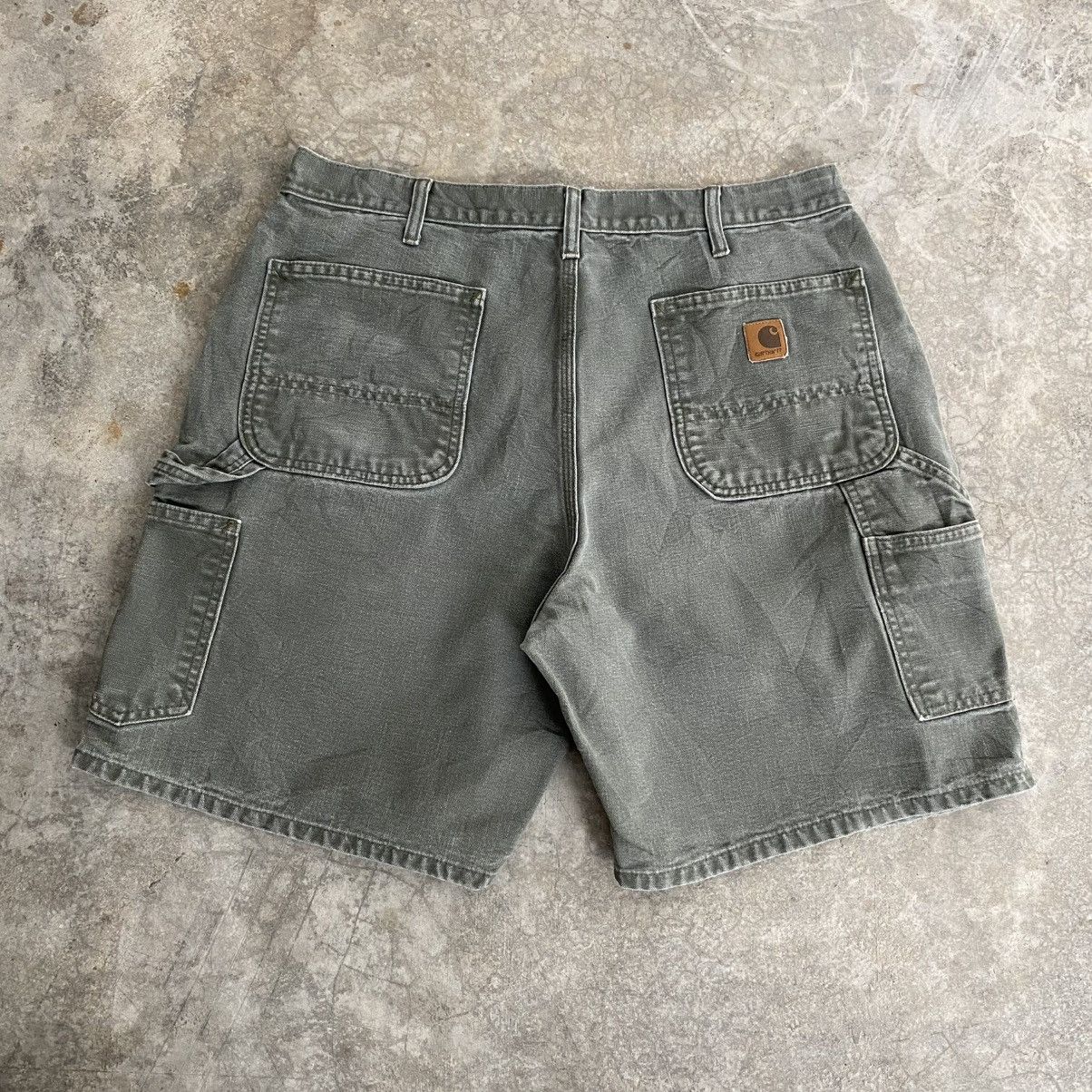 Carhartt Vintage Carhartt Faded Moss Green Baggy Shorts Jorts Size US 35 - 2 Thumbnail