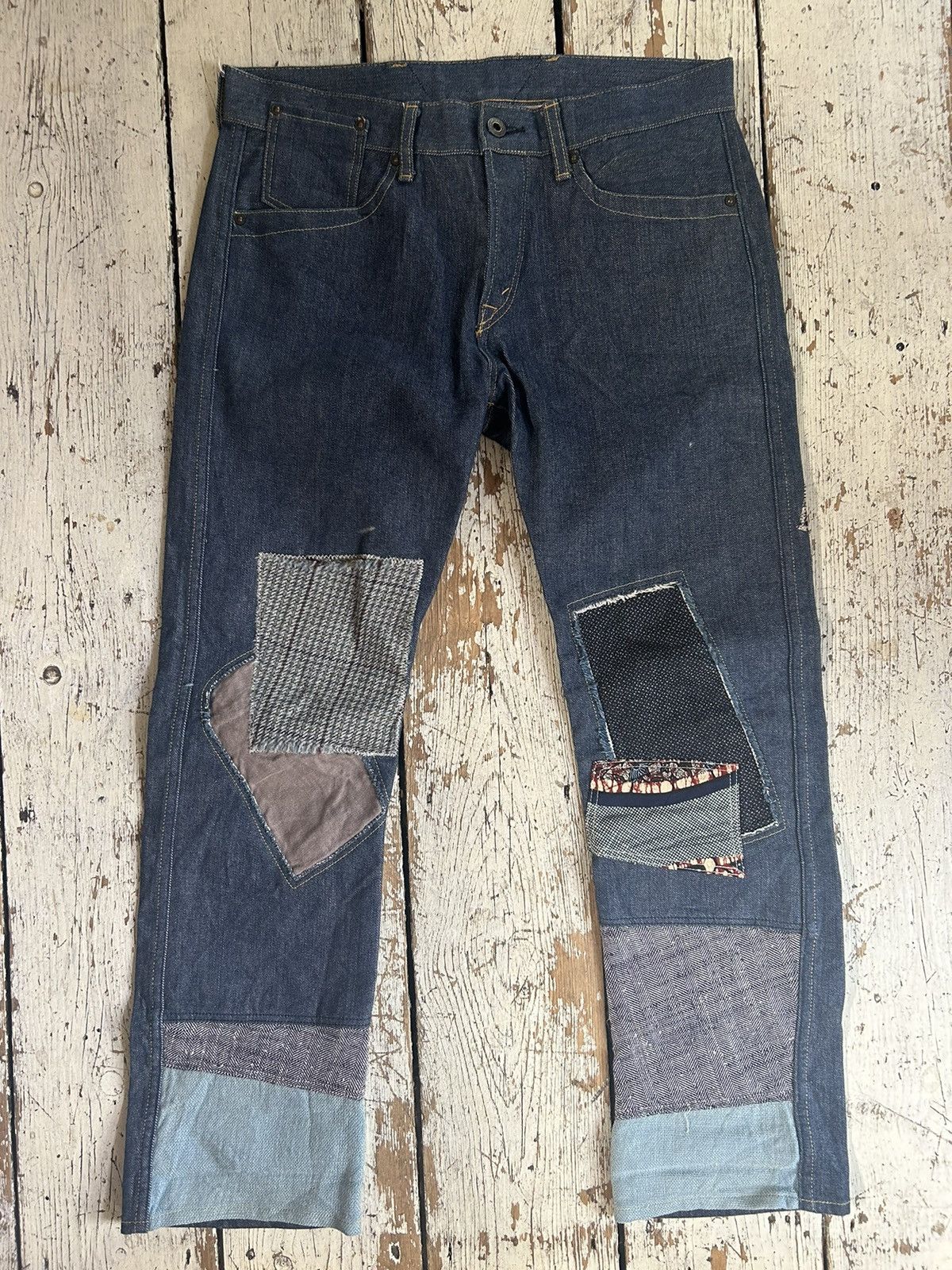 Junya Watanabe Junya Watanabe patchwork indigo denim jeans Size US 30 / EU 46 - 1 Thumbnail