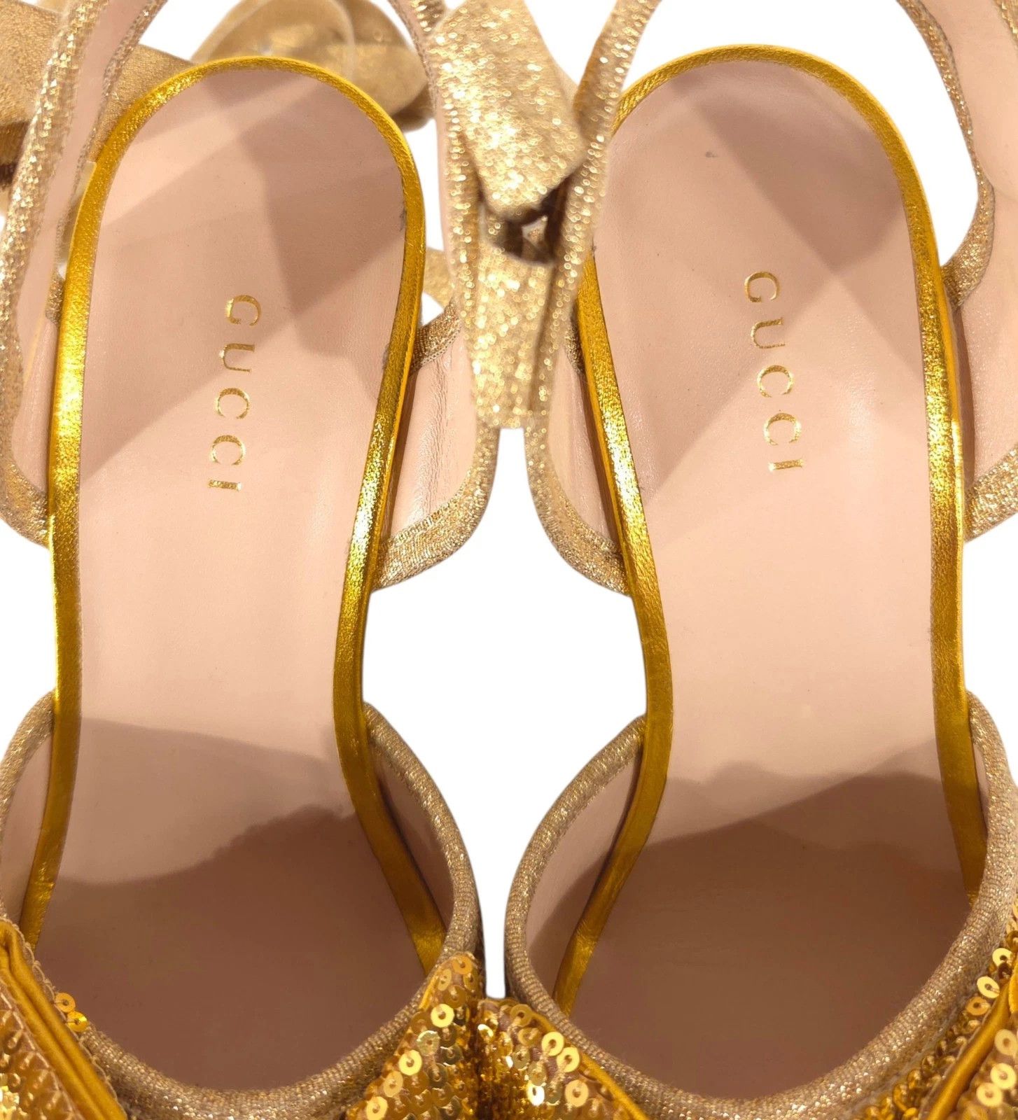 Gucci Gucci Sequin Bow Lace-Up Espadrille Wedge Sandals US 8 EU 38 Size US 8 / IT 38 - 10 Thumbnail