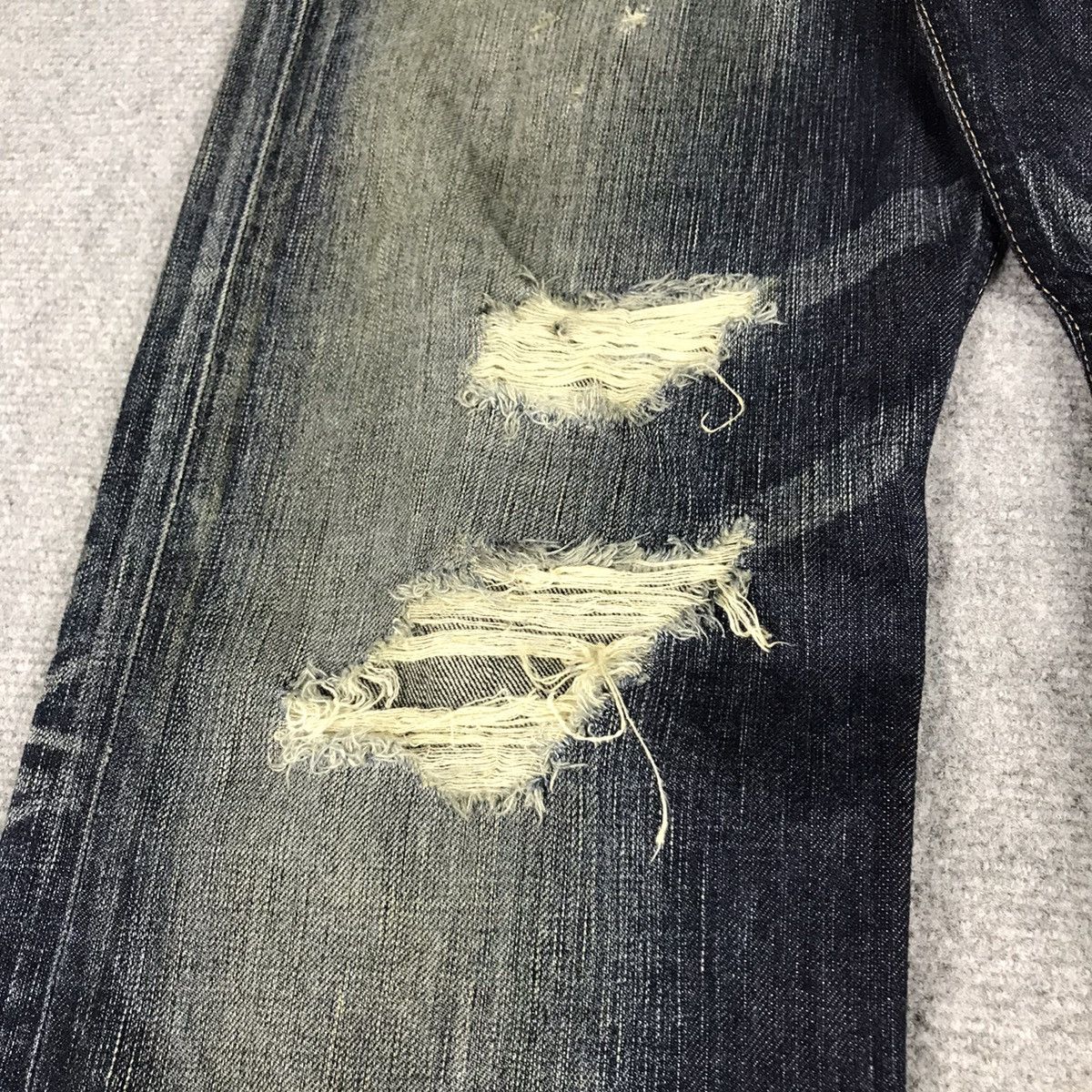 14th Addiction × If Six Was Nine × Le Grande Bleu (L.G.B.) FLARED JAPAN STYLE DISTRESSED BOOT CUT EDWIN DENIM PANTS Size US 34 / EU 50 - 7 Thumbnail