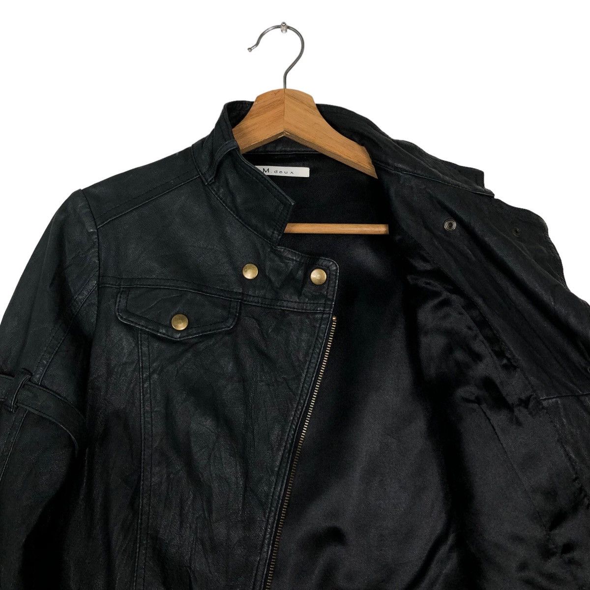Japanese Brand 🔥Vtg Cropped Biker Leather Jacket M.Deux Issey Miyake Size US M / EU 48-50 / 2 - 10 Thumbnail