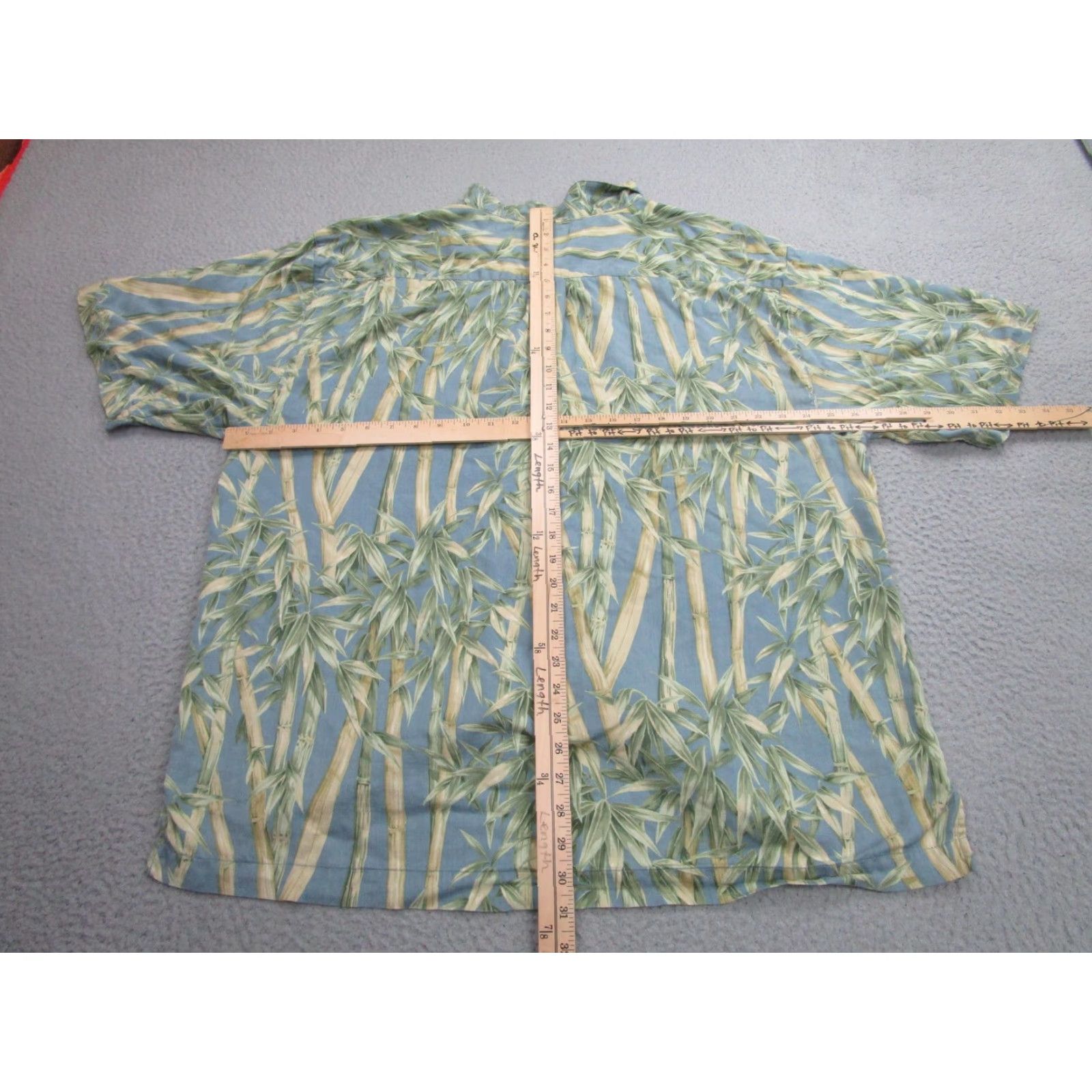Vintage Jamaica Jaxx Shirt Mens 2XL Blue Green Silk Bamboo Print Camp Aloha Hawaiian Size US XXL / EU 58 / 5 - 5 Thumbnail