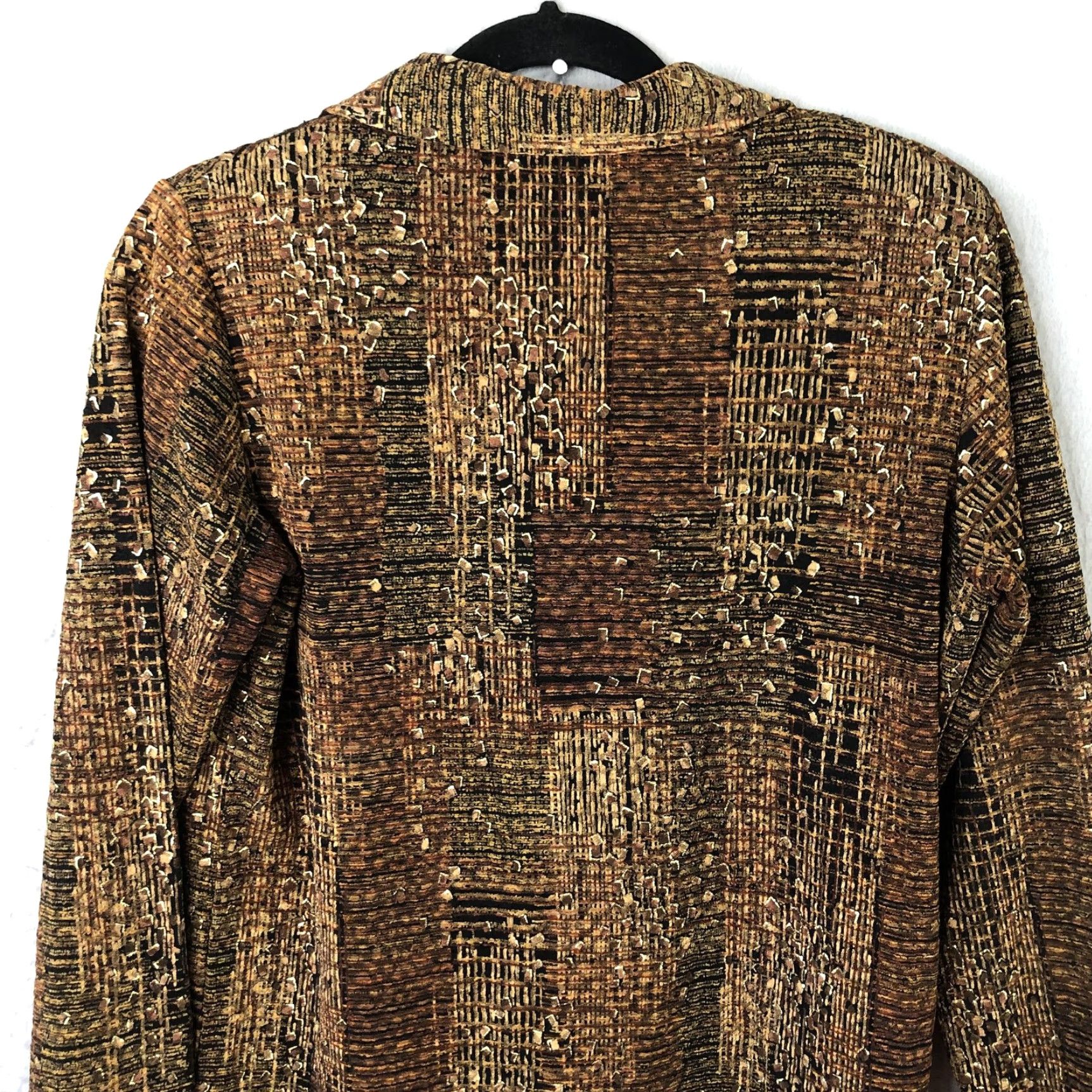 Laura Ashley VINTAGE Laura Ashley Jacket Womens Small Brown Abstract Textured Knit One Button Blazer Size S / US 4 / IT 40 - 6 Thumbnail