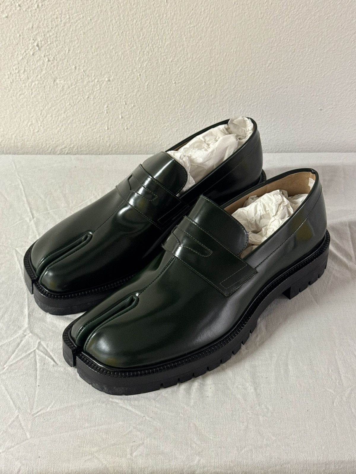 Maison Margiela Tabi Platform Loafers - Green / Black 46
