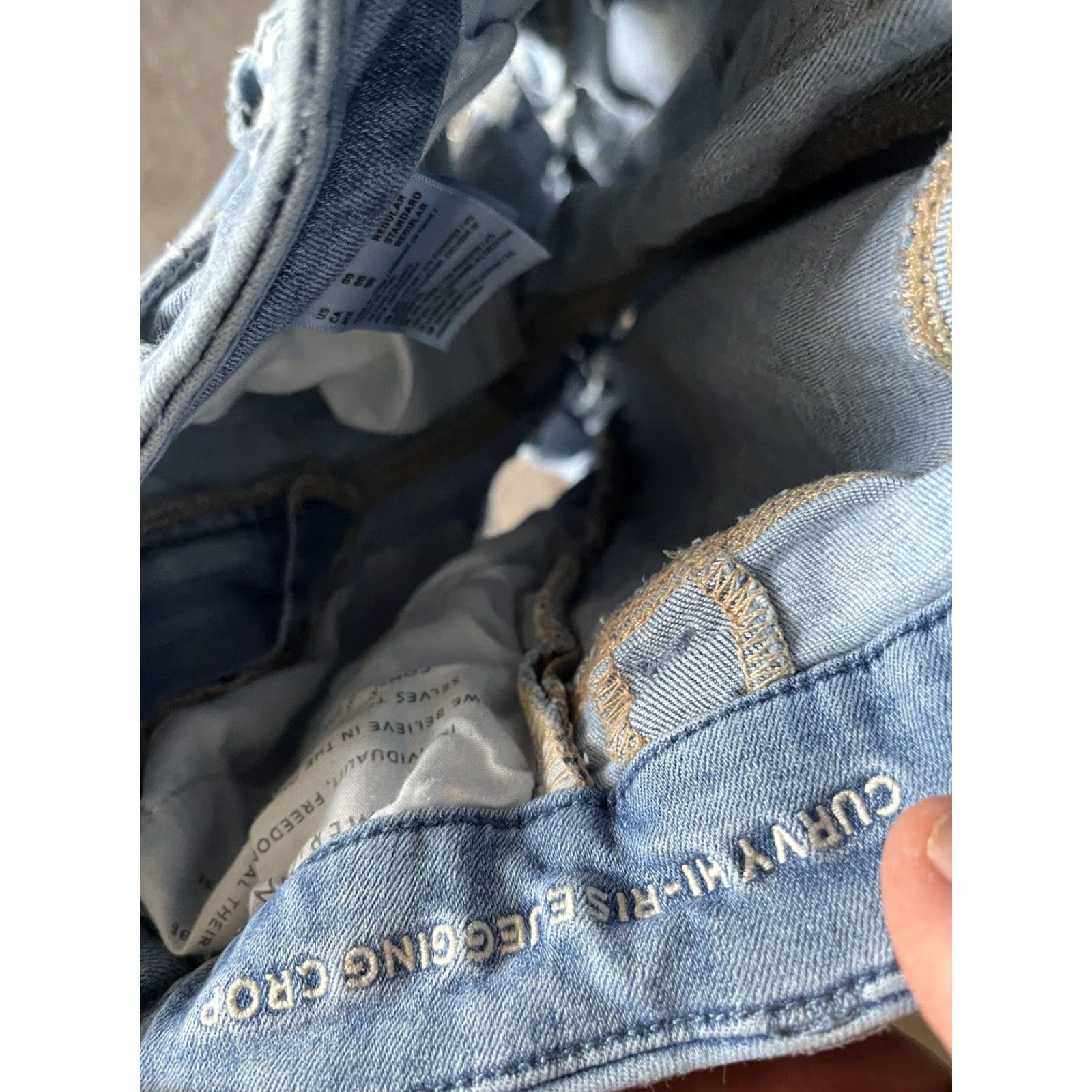 American Eagle Outfitters American Eagle Outfitters Jegging Jeans Womens 00 Blue High Rise Distressed Crop 5-Pocket Stretch Denim Size 24" / US 00 / IT 34 - 5 Thumbnail