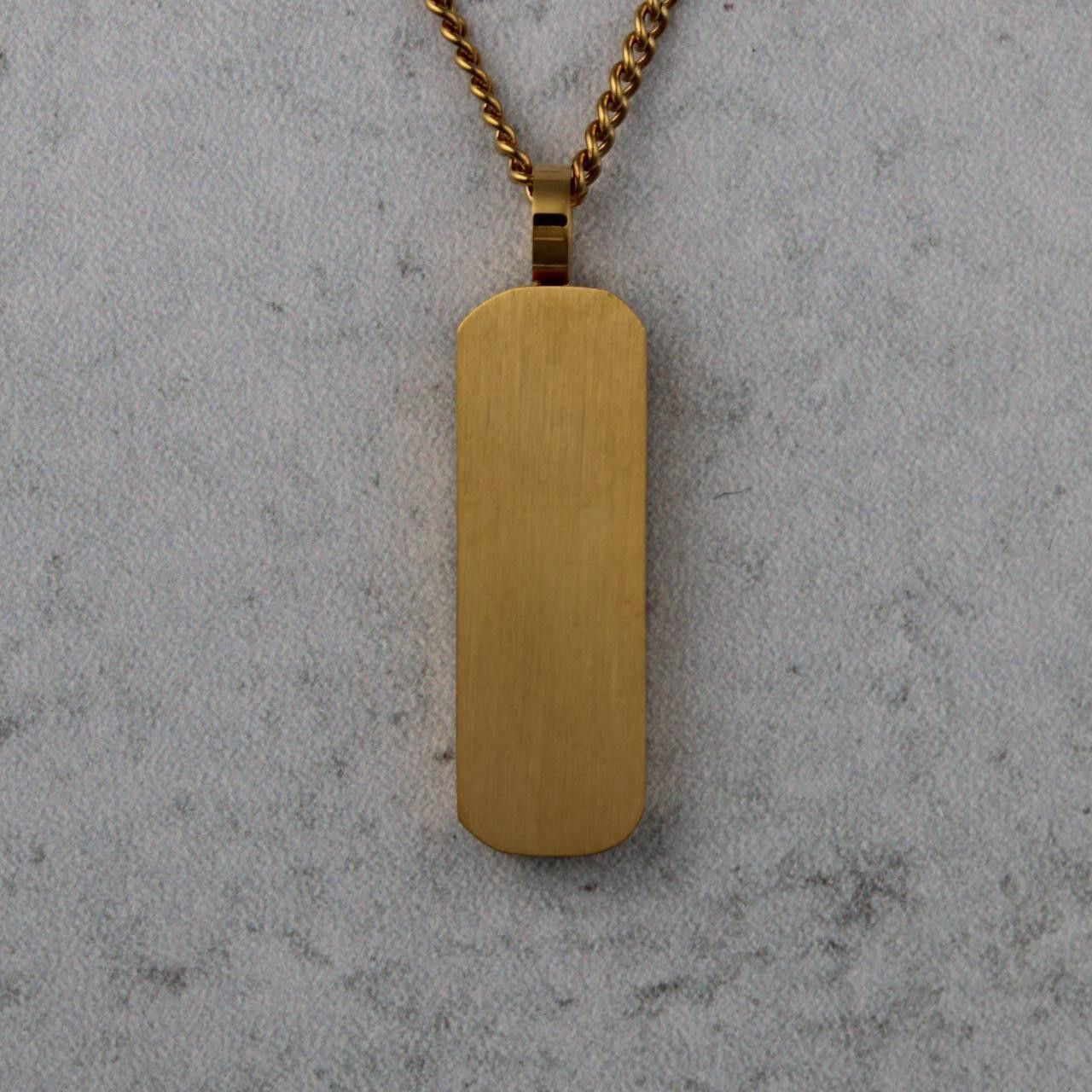 Jewelry Gold Bar Pendant Chain Necklace Size ONE SIZE - 1 Thumbnail