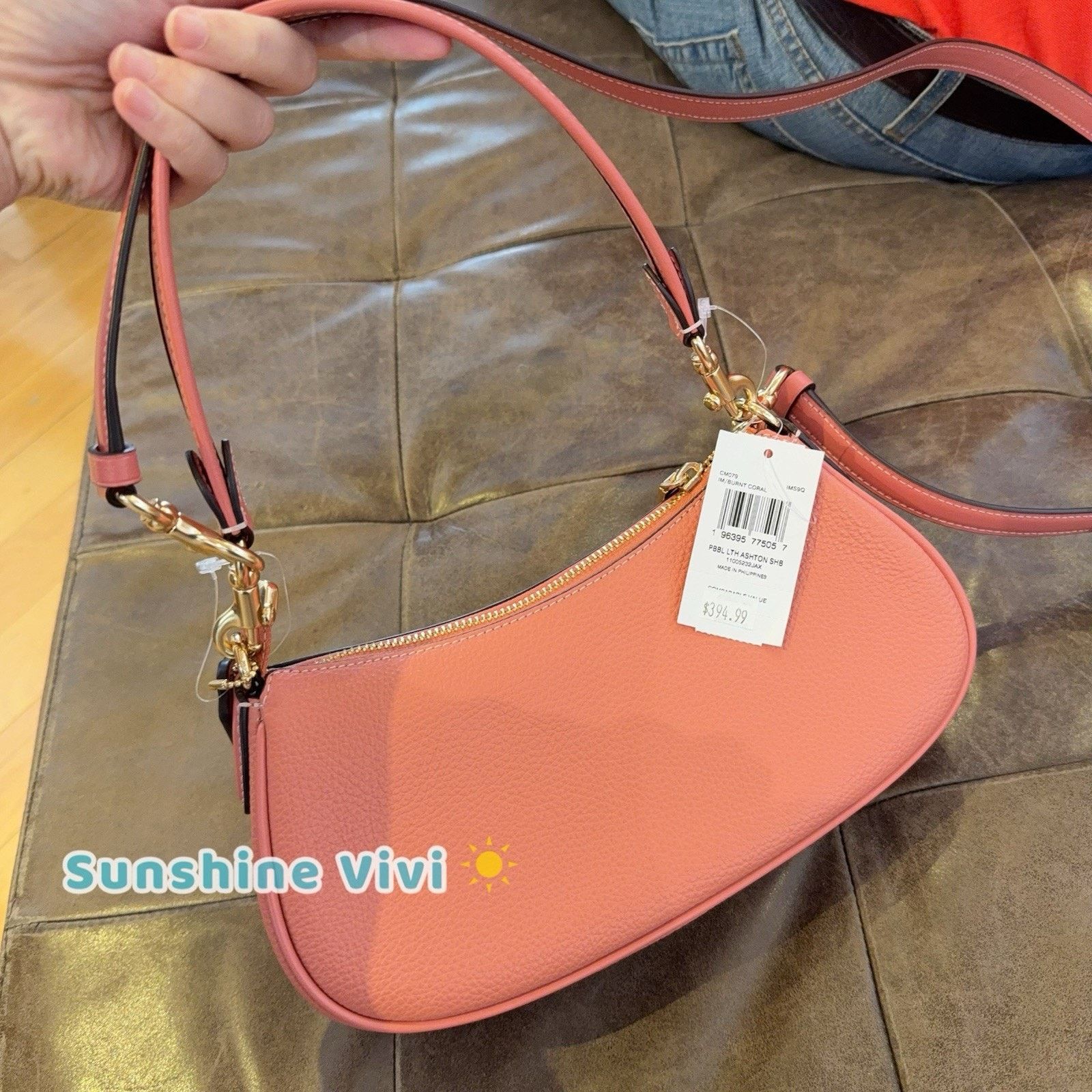 Coach NWT COACH CM079 Ashton Shoulder Bag Leather Burnt Coral Size ONE SIZE - 5 Thumbnail