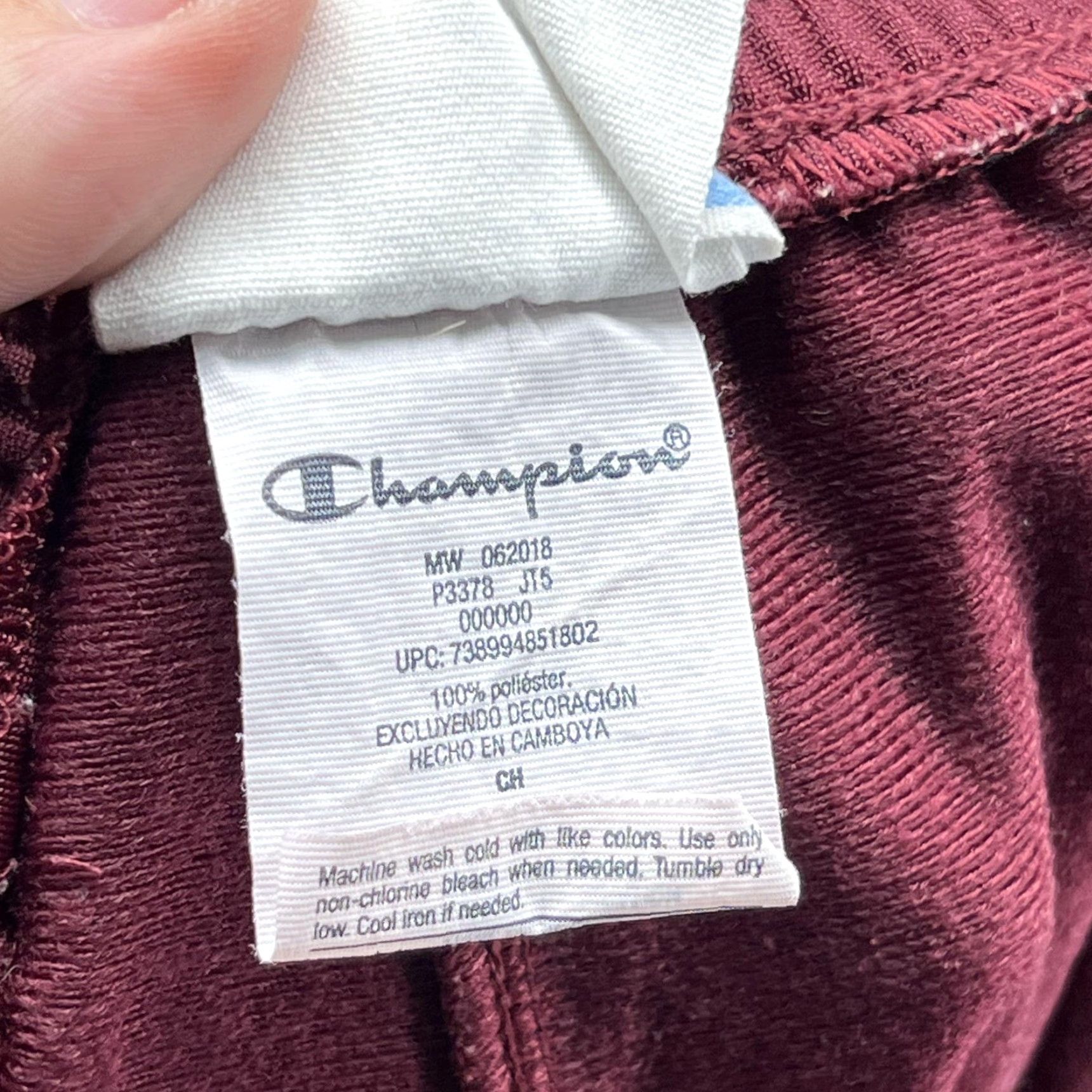 Champion Champion Track Pants Mens Small Red Knit Side Logo Tape Elastic Waist Cuffed Size US 29 - 7 Thumbnail