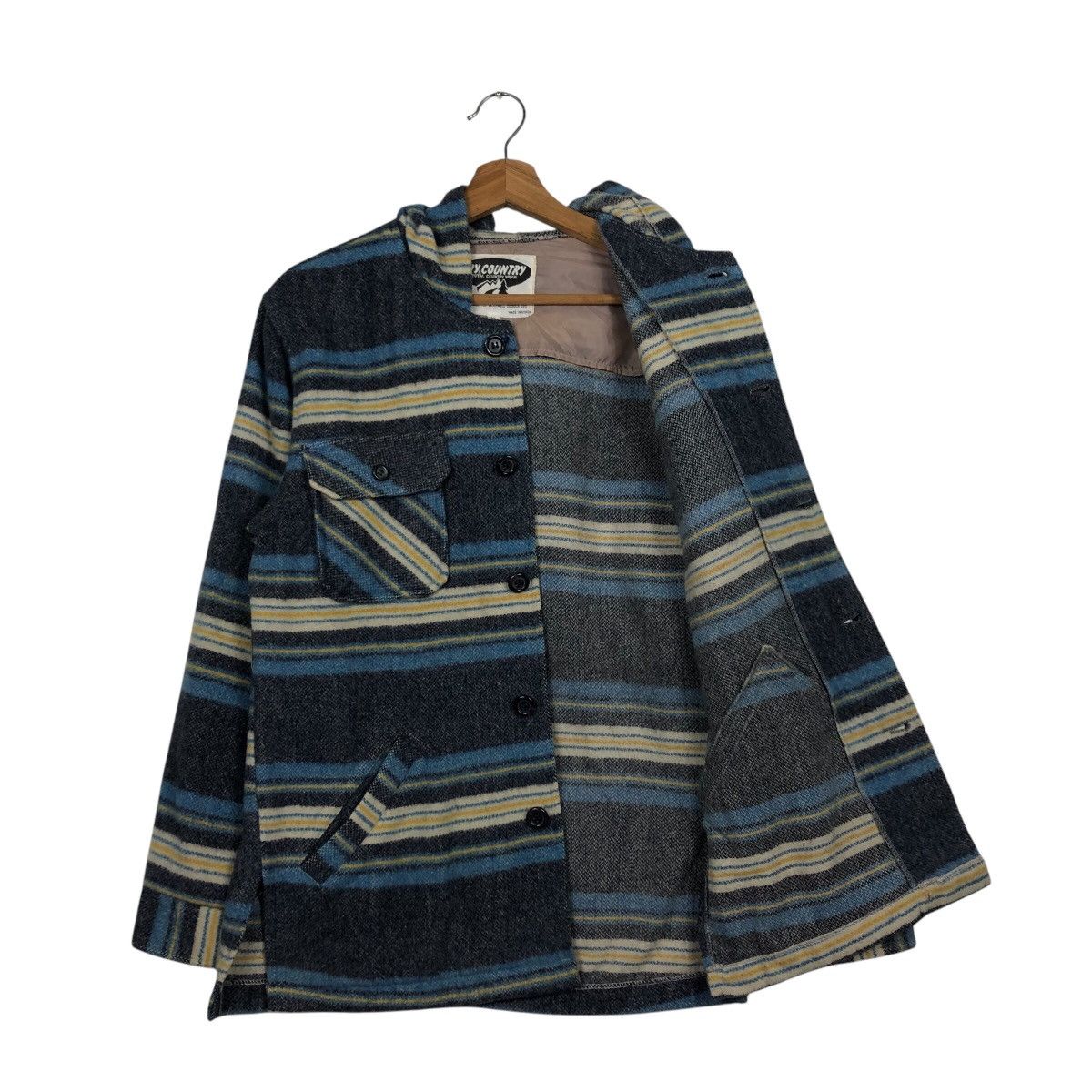 Japanese Brand 📌Vintage Wool Button Jacket Guy Country Striped Design Size US M / EU 48-50 / 2 - 8 Thumbnail