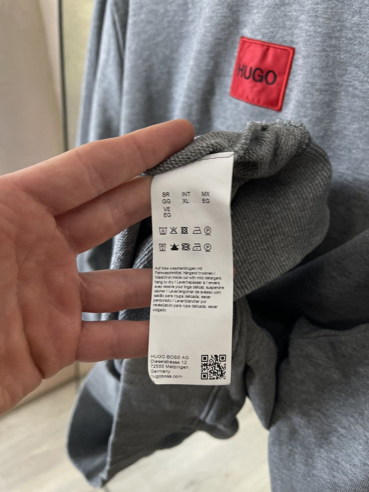 Hugo Boss HUGO Red Patch Diragol 212 Premium Cotton Grey Sweatshirt Size US XL / EU 56 / 4 - 9 Thumbnail