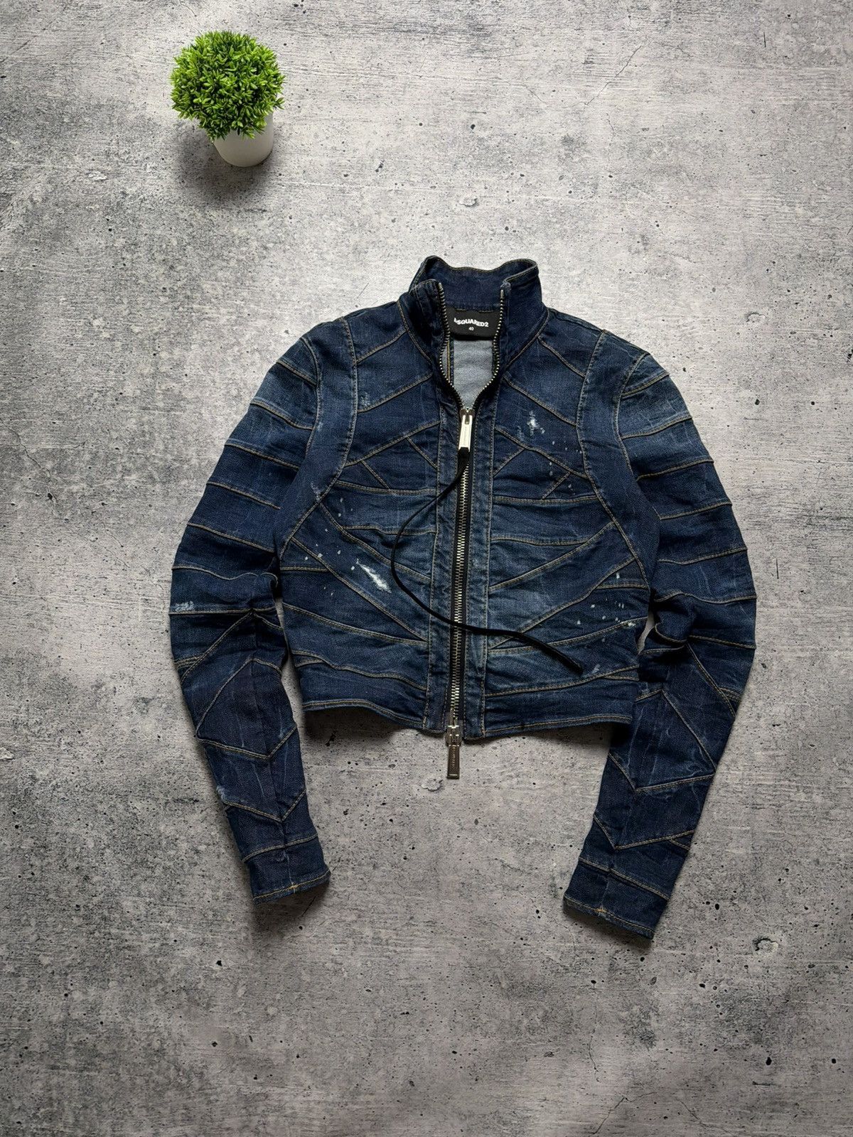 Dsquared2 Dsquared2 Disstresed Striped Lines Archive Denim Jacket Size S / US 4 / IT 40 - 2 Thumbnail