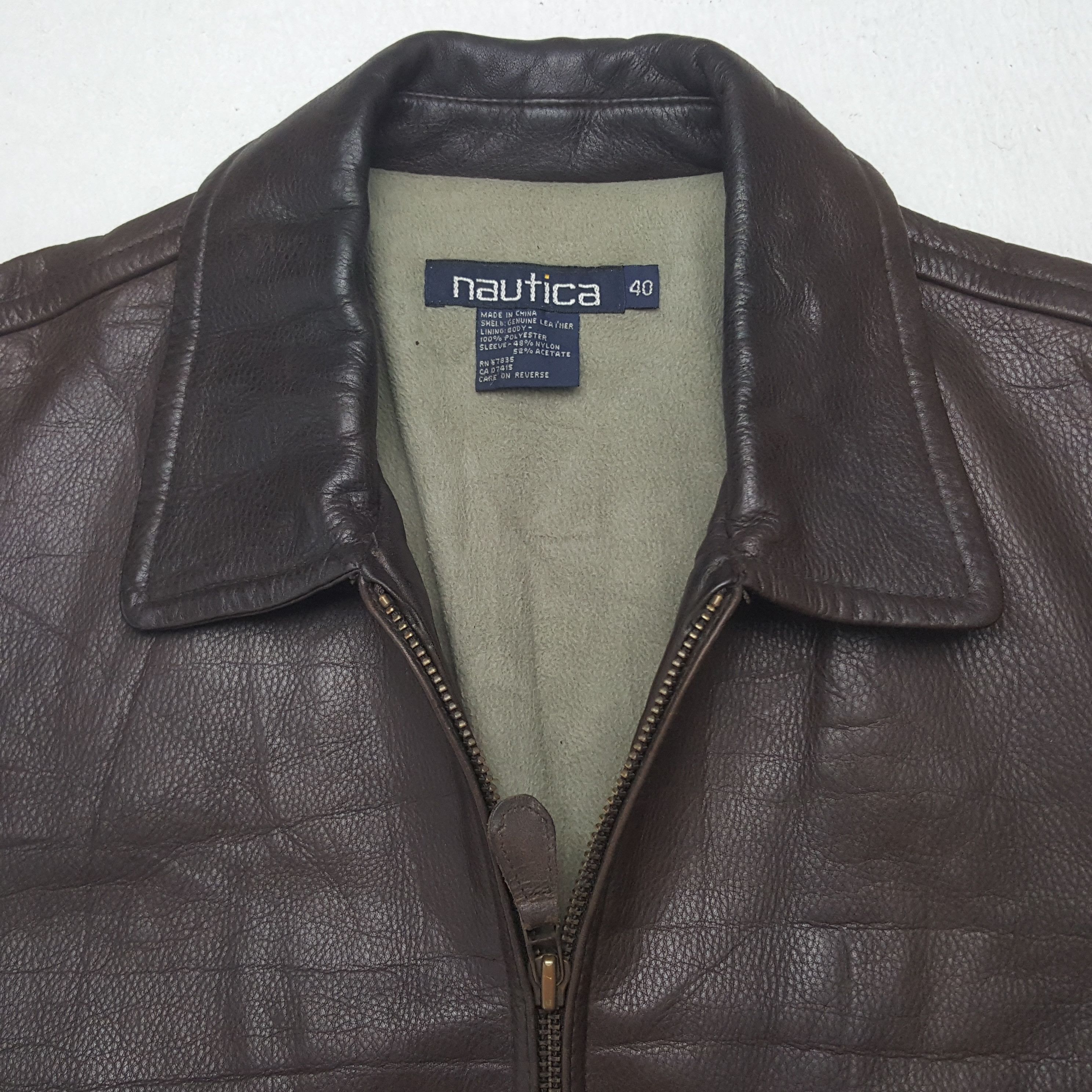 Nautica × Vintage Vintage Nautica Custom Skeleton Leather Jacket Size US S / EU 44-46 / 1 - 5 Thumbnail