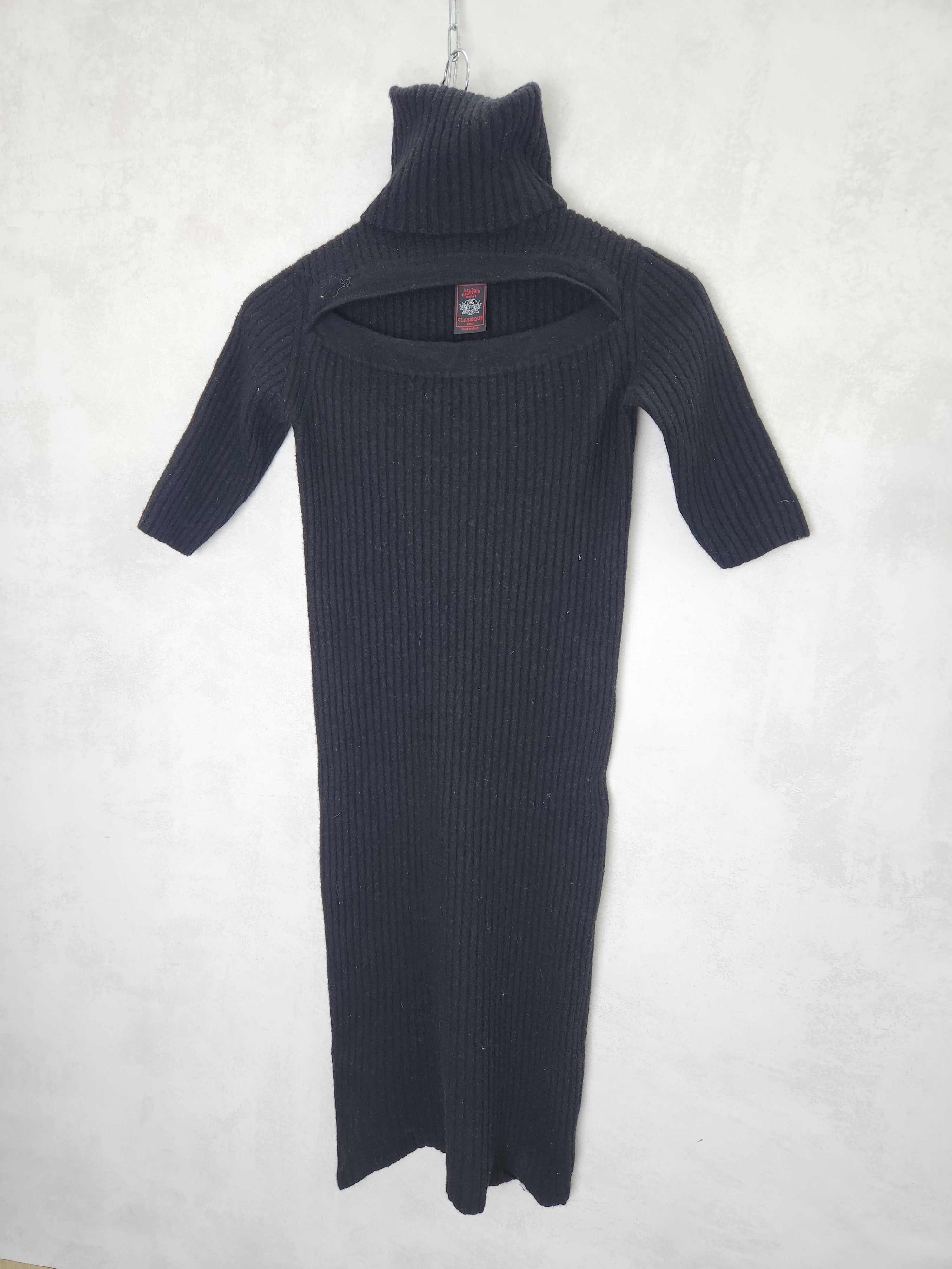 Jean Paul Gaultier Jean Paul Gaultier maille classique black A-line wool dress Size S / US 4 / IT 40 - 2 Thumbnail