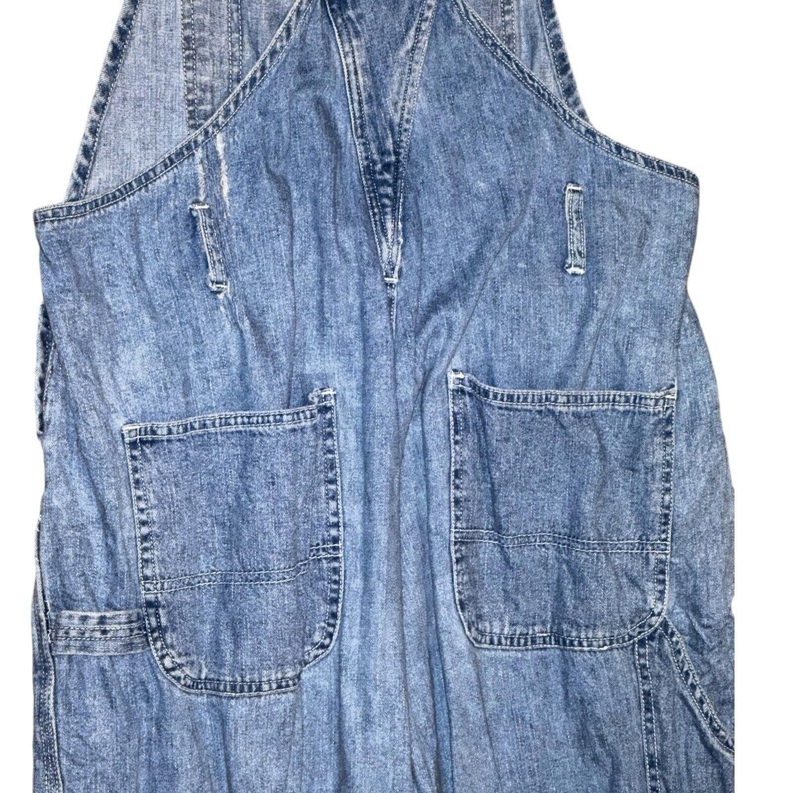 Designer Vintage American Eagle Boyfriend Bib Overalls Sz L Blue Size 36" / US 14 / IT 50 - 6 Thumbnail