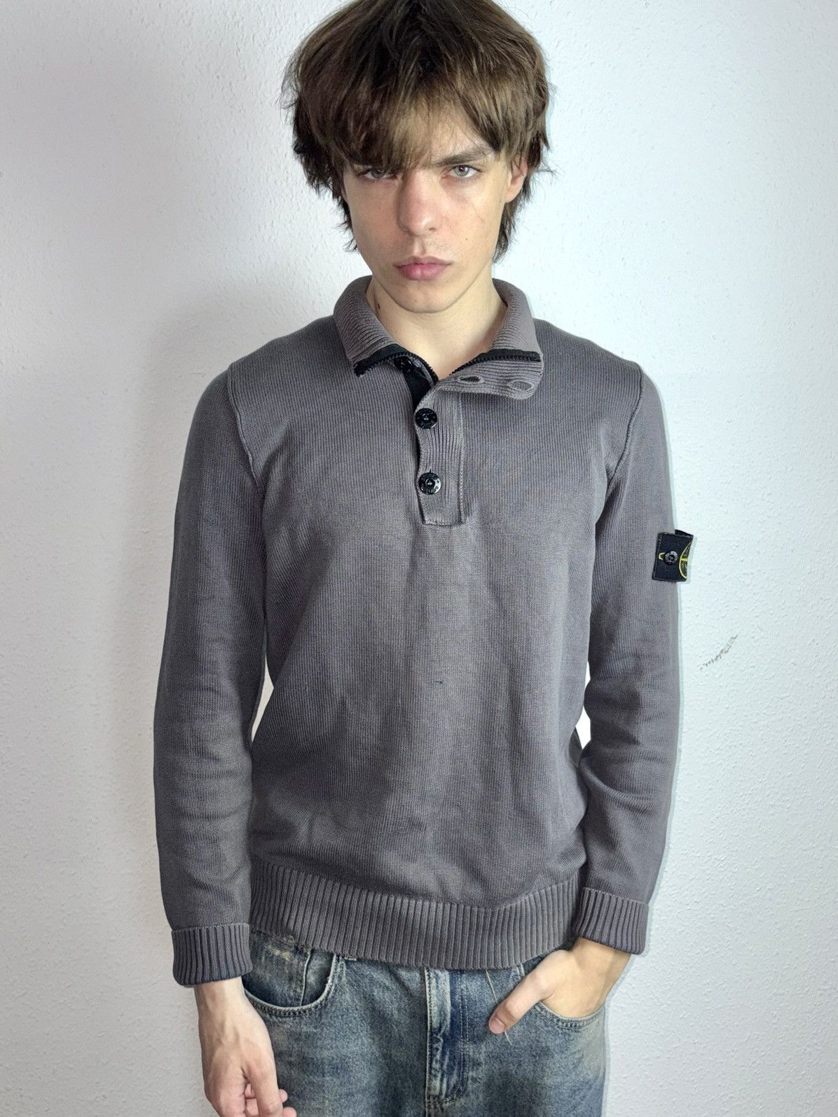 Stone Island 00s Vintage Stone Island Vintage Knitted Sweater 1/3 Zip Size US L / EU 52-54 / 3 - 3 Thumbnail
