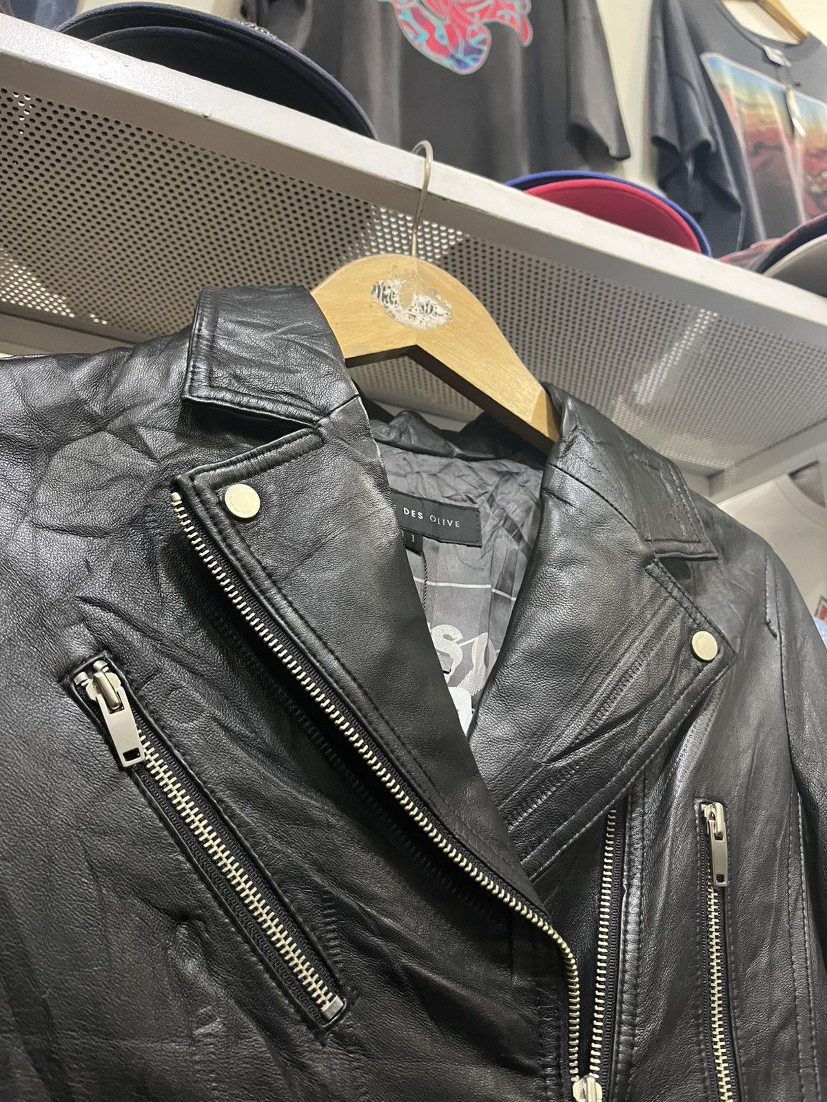 Genuine Leather OLIVE DES OLIVE LEATHER JACKET Size M / US 6-8 / IT 42-44 - 2 Thumbnail