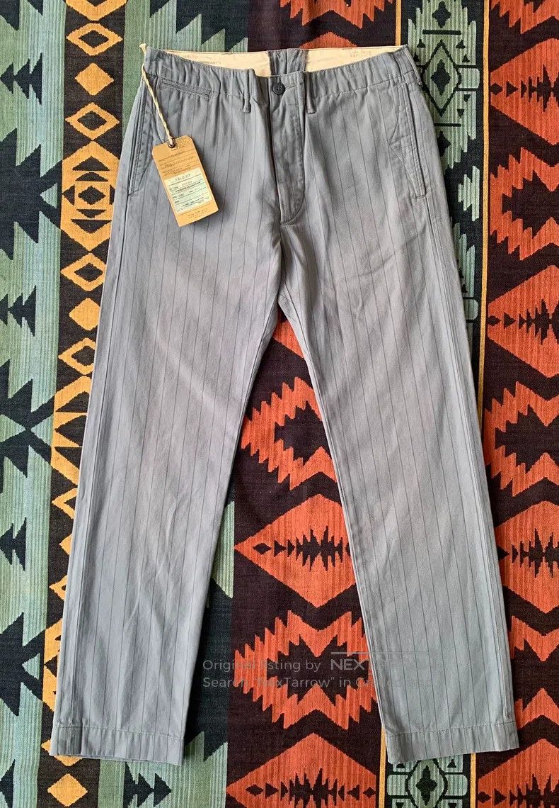 RRL Ralph Lauren RRL Ralph Lauren Retro Distressed Railway Stripe Casual Pa Size US 32 / EU 48 - 3 Thumbnail