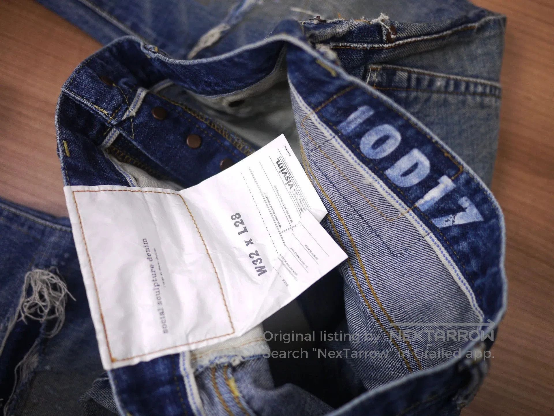 Visvim Blue Distressed Denim Jeans with Paint Splatter. Size US 32 / EU 48 - 5 Thumbnail