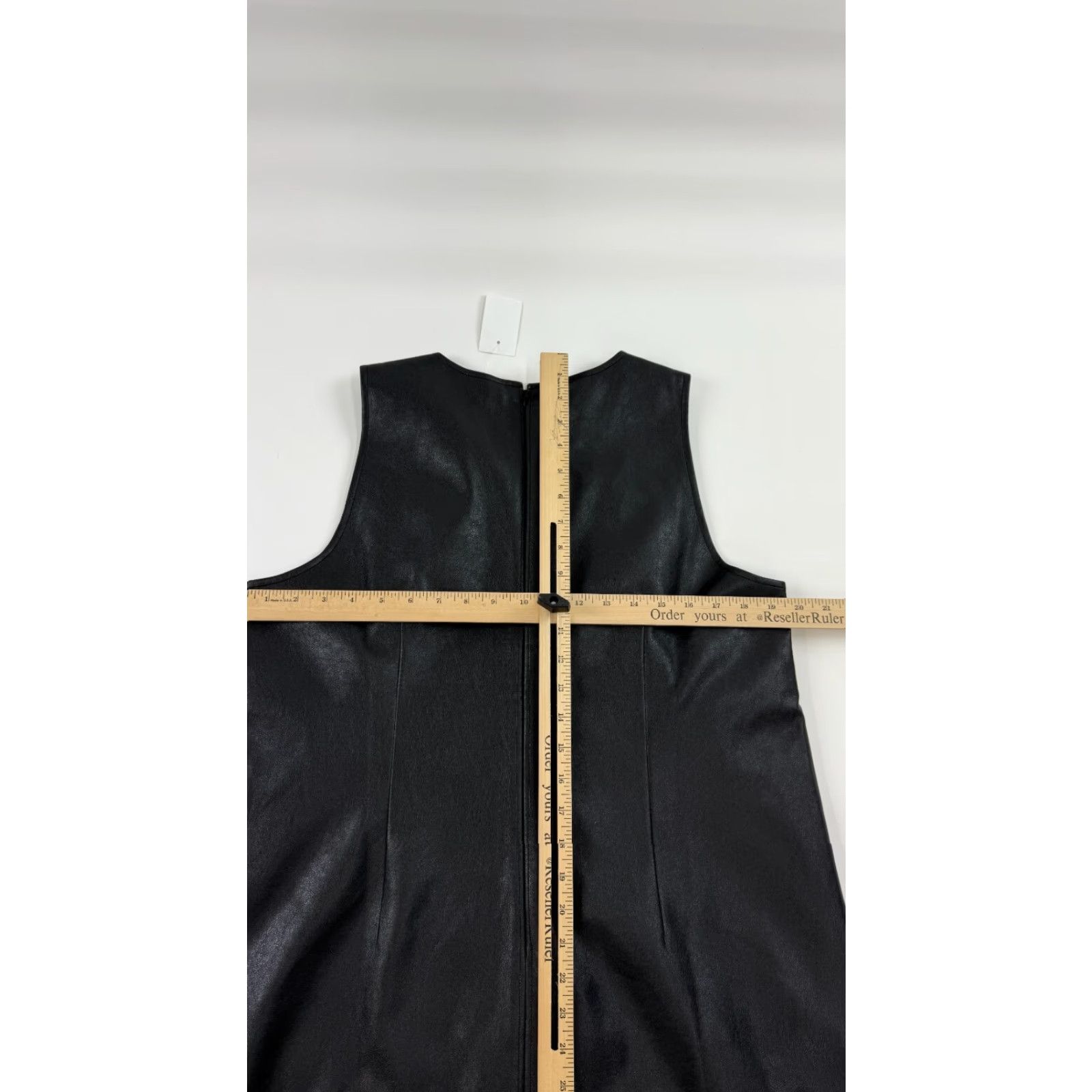 J.Crew J.CREW Dress Womens 14 Black Faux Leather Sleeveless Shift Zipper Round Neck Size XL / US 12-14 / IT 48-50 - 7 Thumbnail