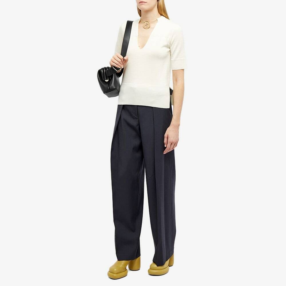 Jil Sander o1y1025 Short Sleeves Sweater in Ivory Size XS / US 0-2 / IT 36-38 - 4 Thumbnail