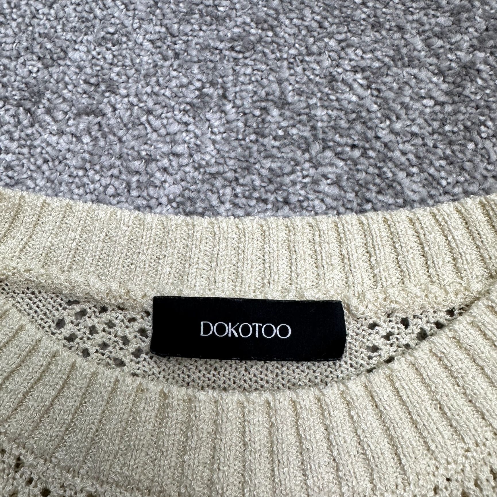 Vintage Dokotoo Blouse Womens M Ivory Knit Top Short Sleeve Crew Neck Classic Size M / US 6-8 / IT 42-44 - 4 Thumbnail