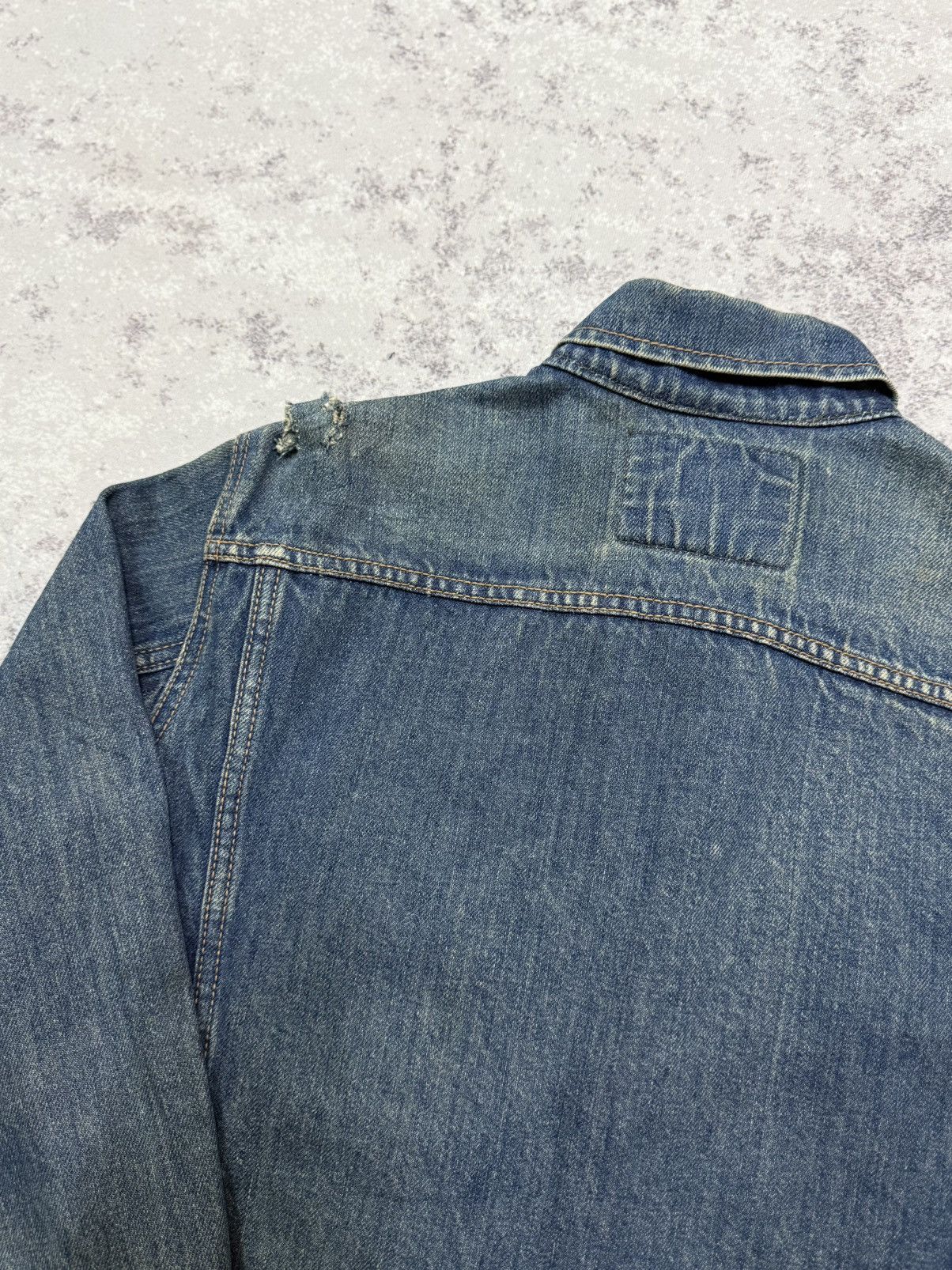 Edwin Vintage 80s Edwin Distressed Denim Trucker Jacket Jeans Size US S / EU 44-46 / 1 - 15 Thumbnail