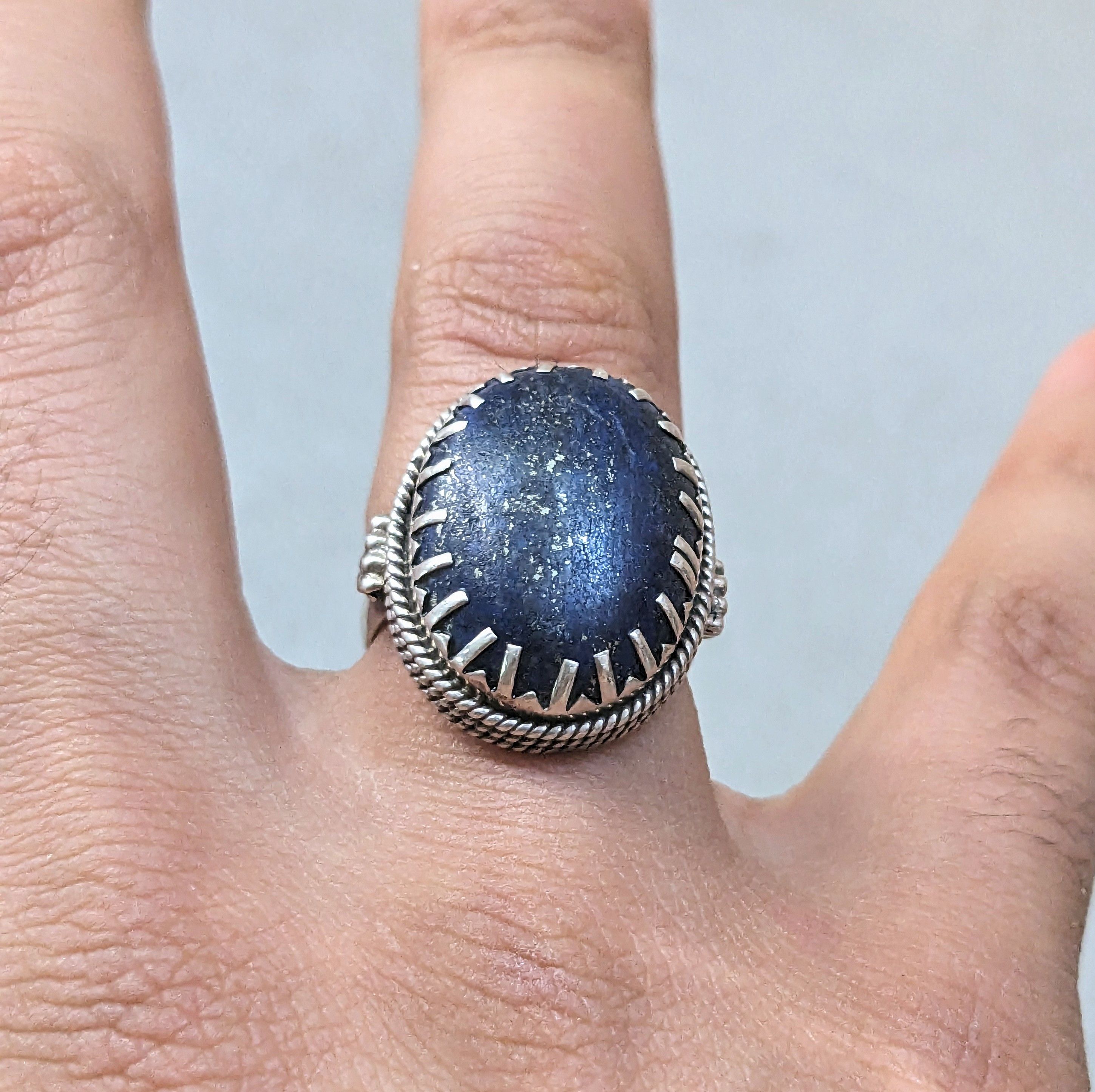 Jewelry × Vintage Vintage Sterling Silver Ring Blue Lapis Lazuli Size 7.75 Size ONE SIZE - 9 Thumbnail