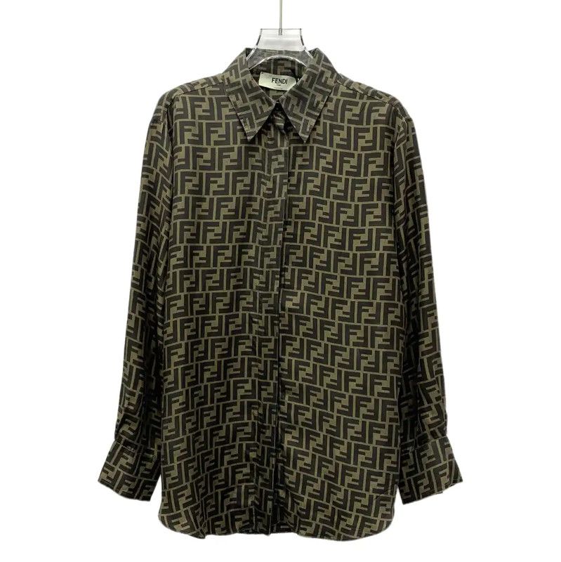 Fendi Fendi Brown Silk Women's Shirt 0089 Size M / US 6-8 / IT 42-44 - 1 Thumbnail