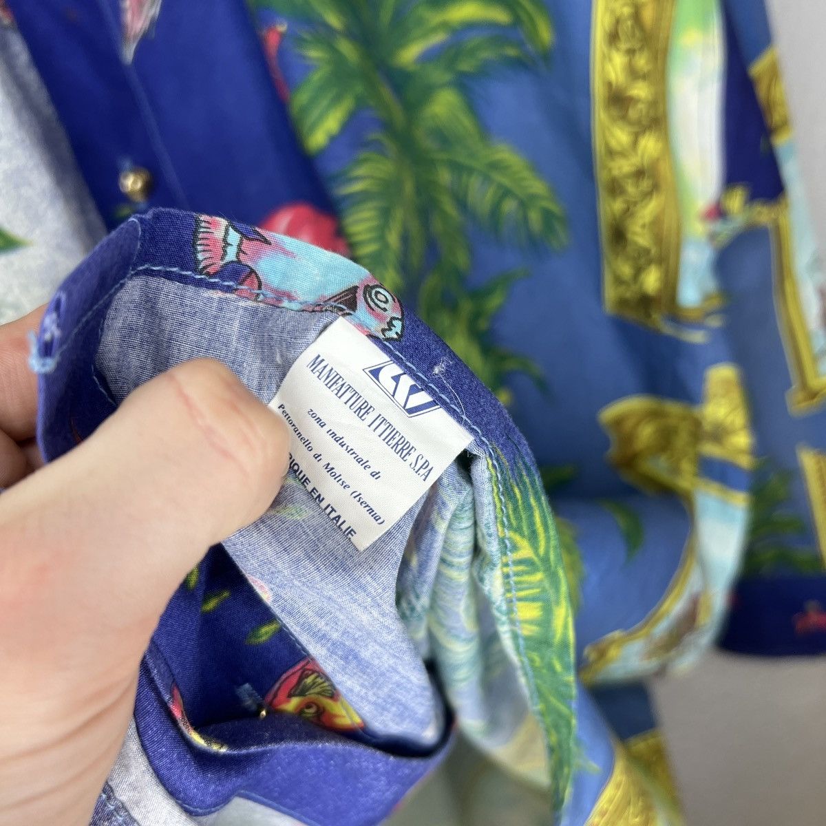 Versace Versace Vintage Shirt Ocean Nautical Ships Full Print 90s Size US L / EU 52-54 / 3 - 7 Thumbnail