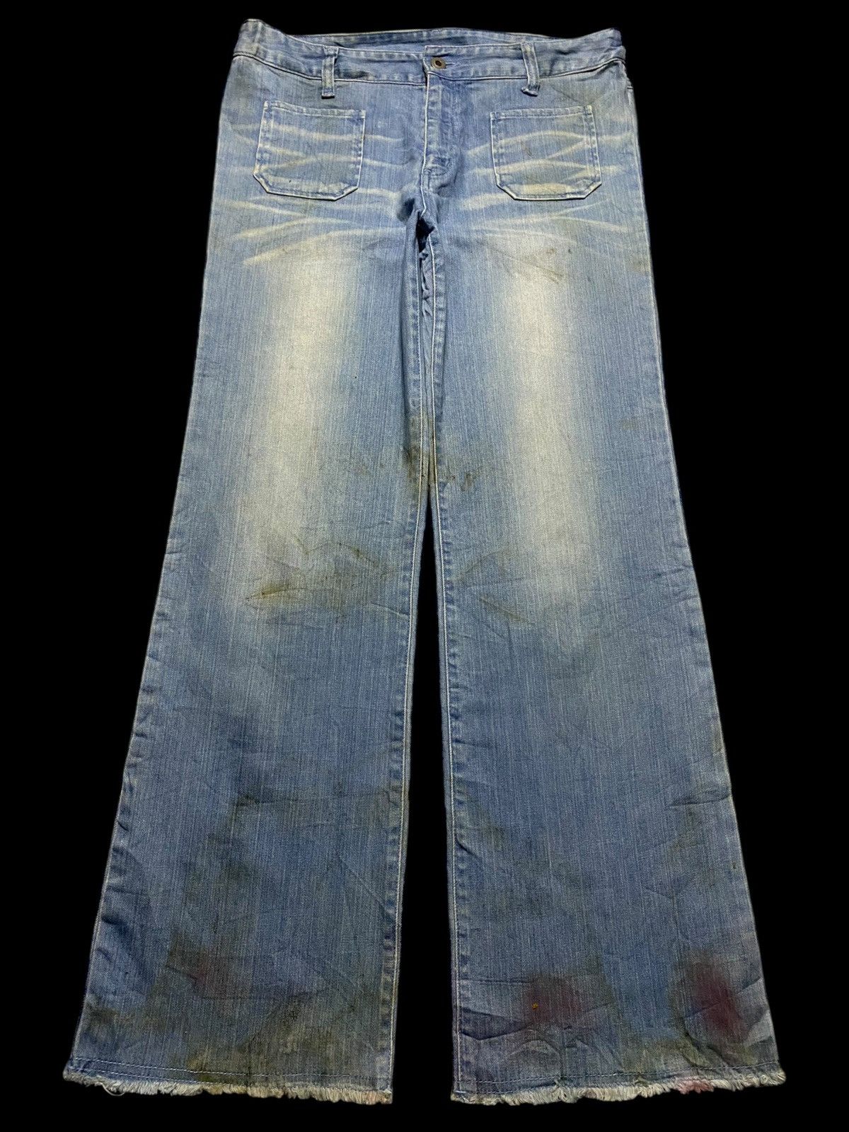 Vintage Distressed Japanese Brand with paint splatters indie grunge Size US 32 / EU 48 - 1 Thumbnail