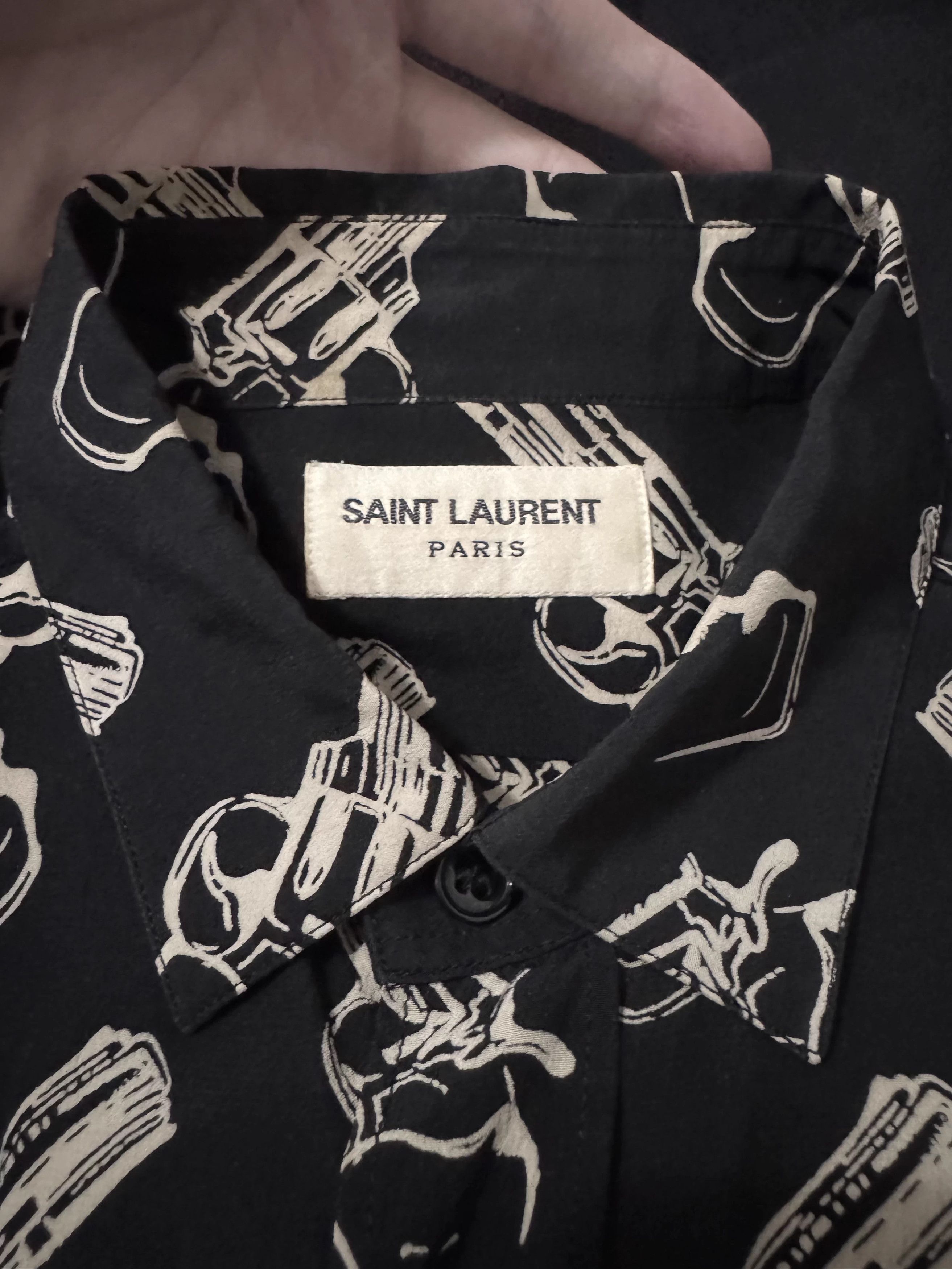 Saint Laurent Paris Saint Laurent All-Over Print Pistol Revolver Shirt Size US S / EU 44-46 / 1 - 6 Thumbnail