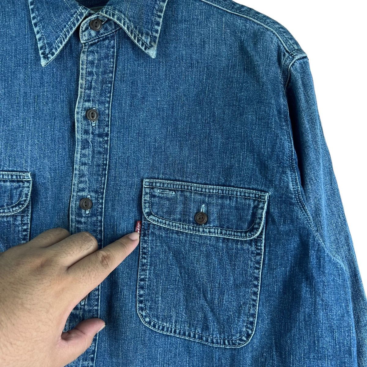 Levi's 🔥VINTAGE LEVI’S SHIRT DENIM BUTTON UPS UNION MADE Size US S / EU 44-46 / 1 - 7 Thumbnail