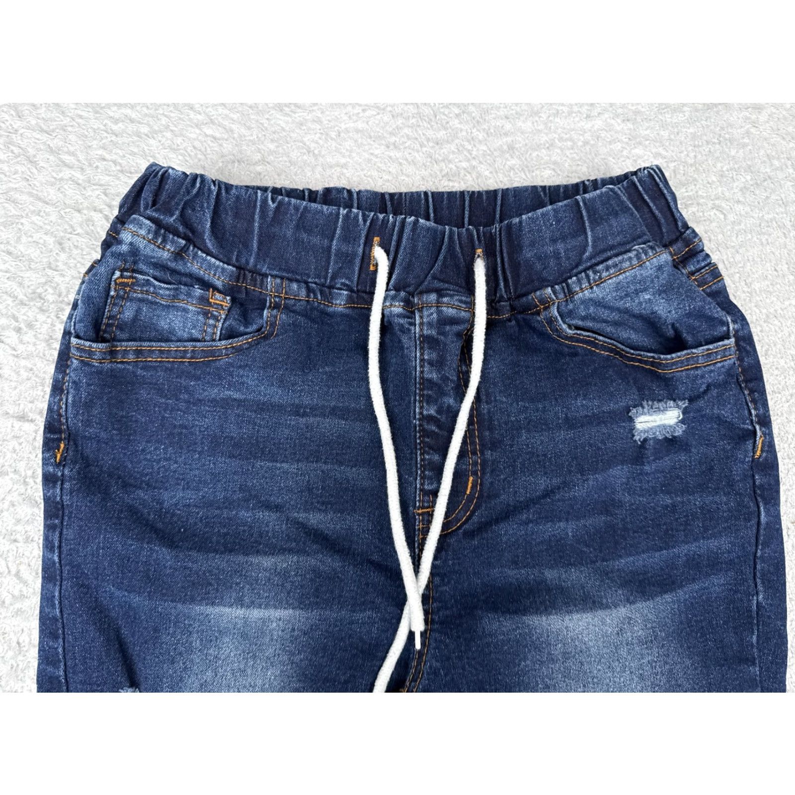 Shein Shein Jeans 27x16 Dark Blue Pull On Jogger Denim Pants Distressed Girls Size 27" / US 4 / IT 40 - 4 Thumbnail