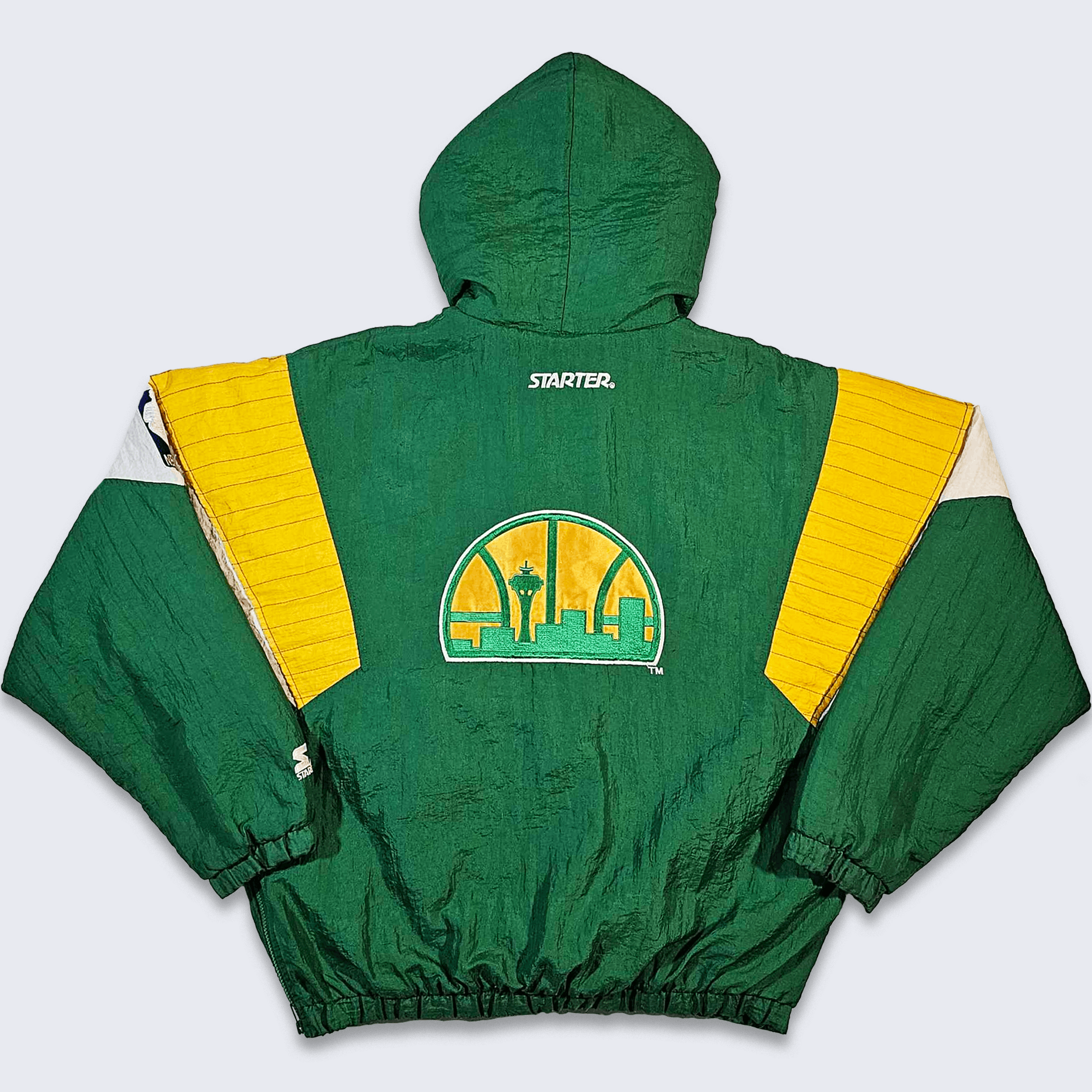 image of NBA x Starter Seattle Super Sonics Vintage 90's Starter Jacket in Green/Yellow, Men's (Size Large)