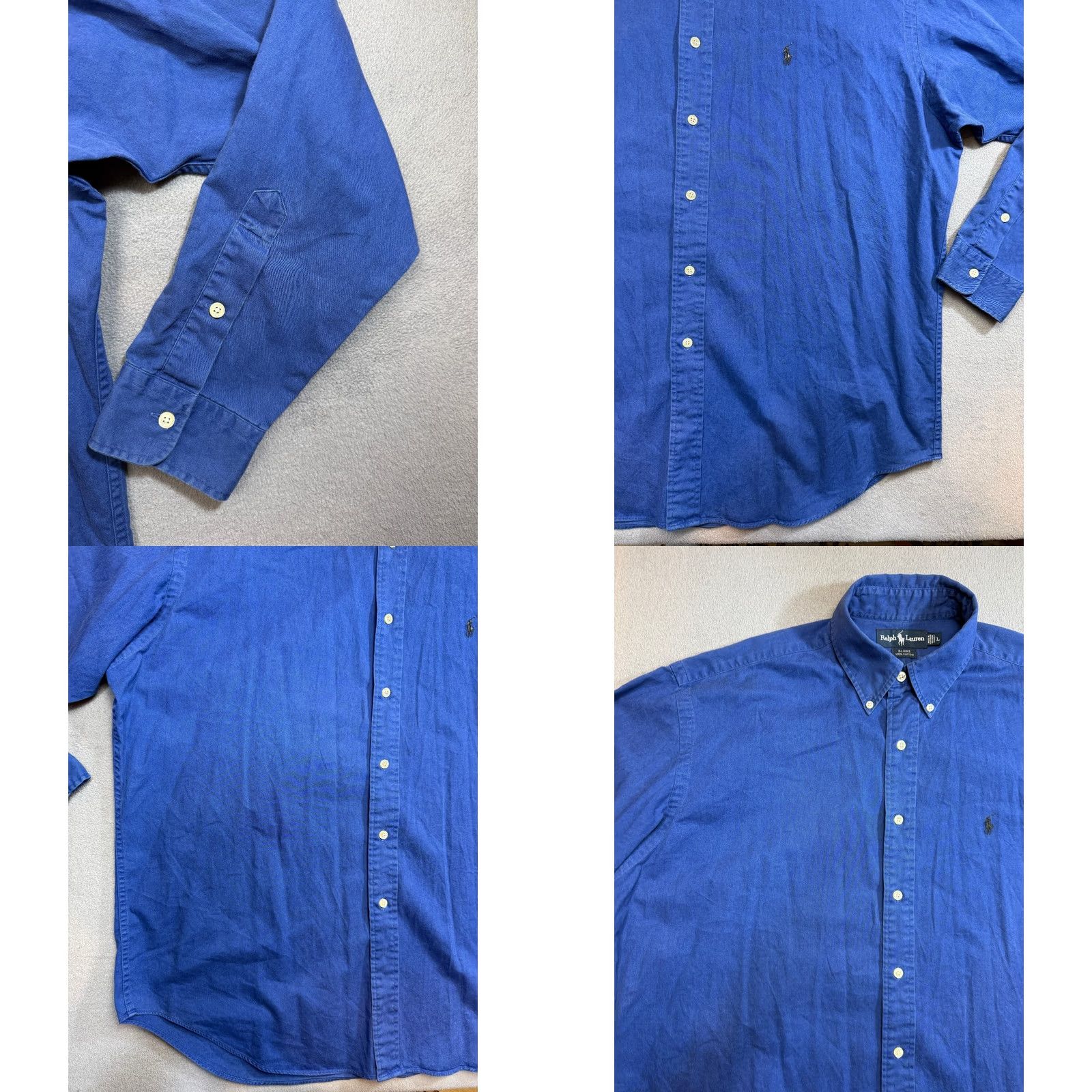 Polo Ralph Lauren VINTAGE Polo Ralph Lauren Workshirt Button-Up Shirt Men L Blue Cotton Size US L / EU 52-54 / 3 - 9 Thumbnail