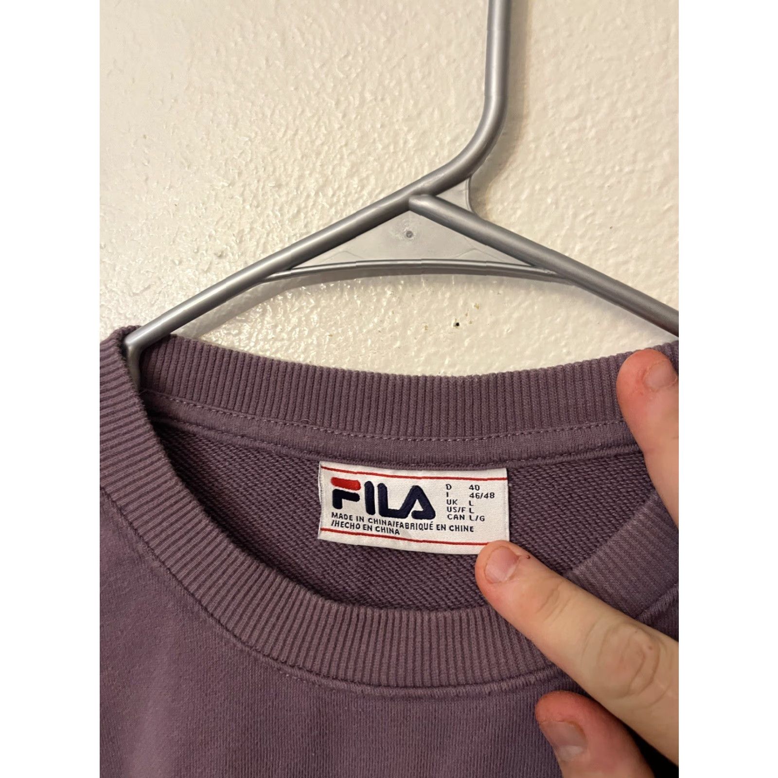 Fila FILA Classic Logo Sweatshirt Adult Large Purple Crewneck Pullover Mens Sweatshirt Crew Neck Logo Cotton Blend Vintage: No Size US L / EU 52-54 / 3 - 3 Thumbnail
