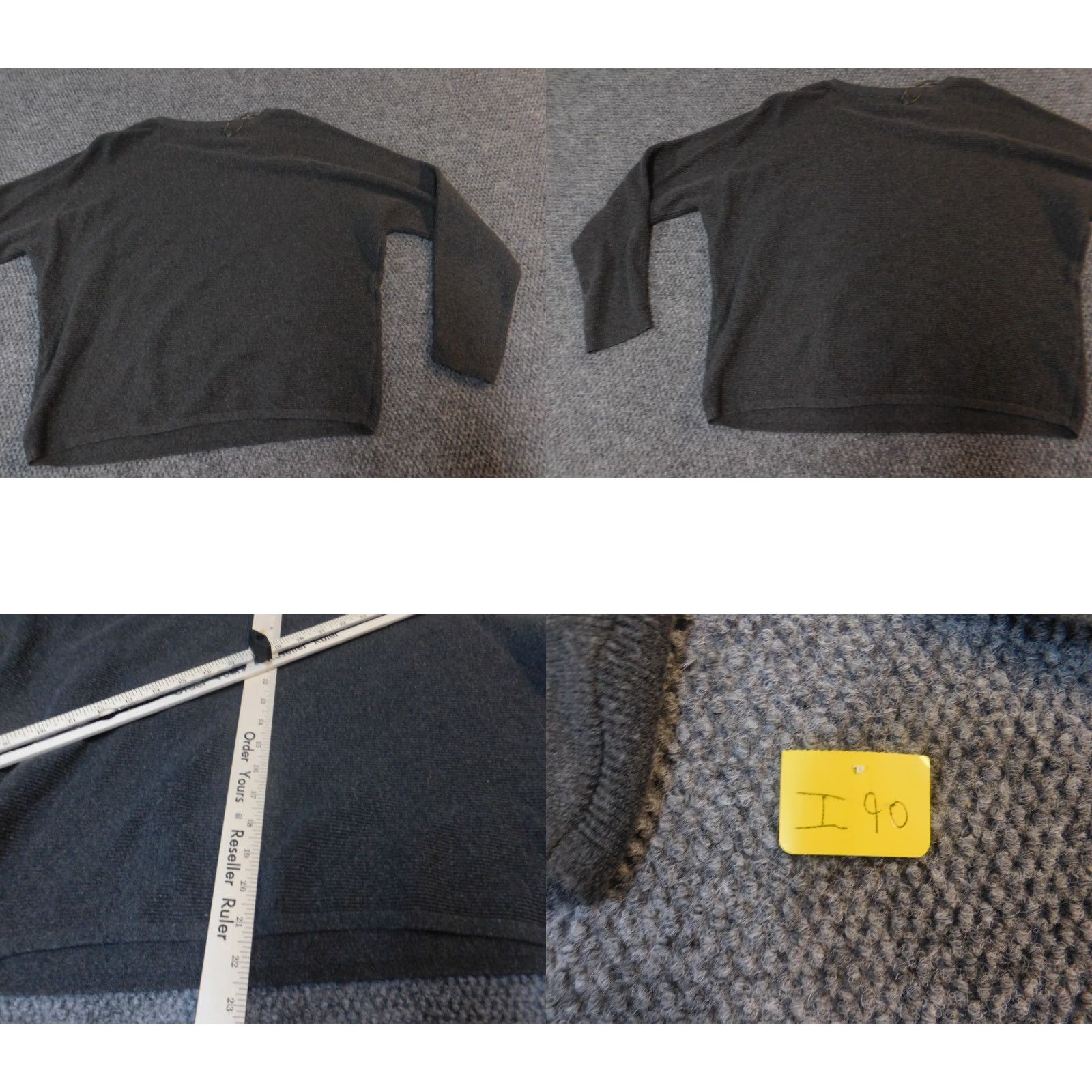 Vintage Premise Womens Sweater L Gray Pullover Knit Stretch Rib Knit Solid Long Sleeve Crew Neck Regular Fall Winter Spring Active Size L / US 10 / IT 46 - 8 Thumbnail