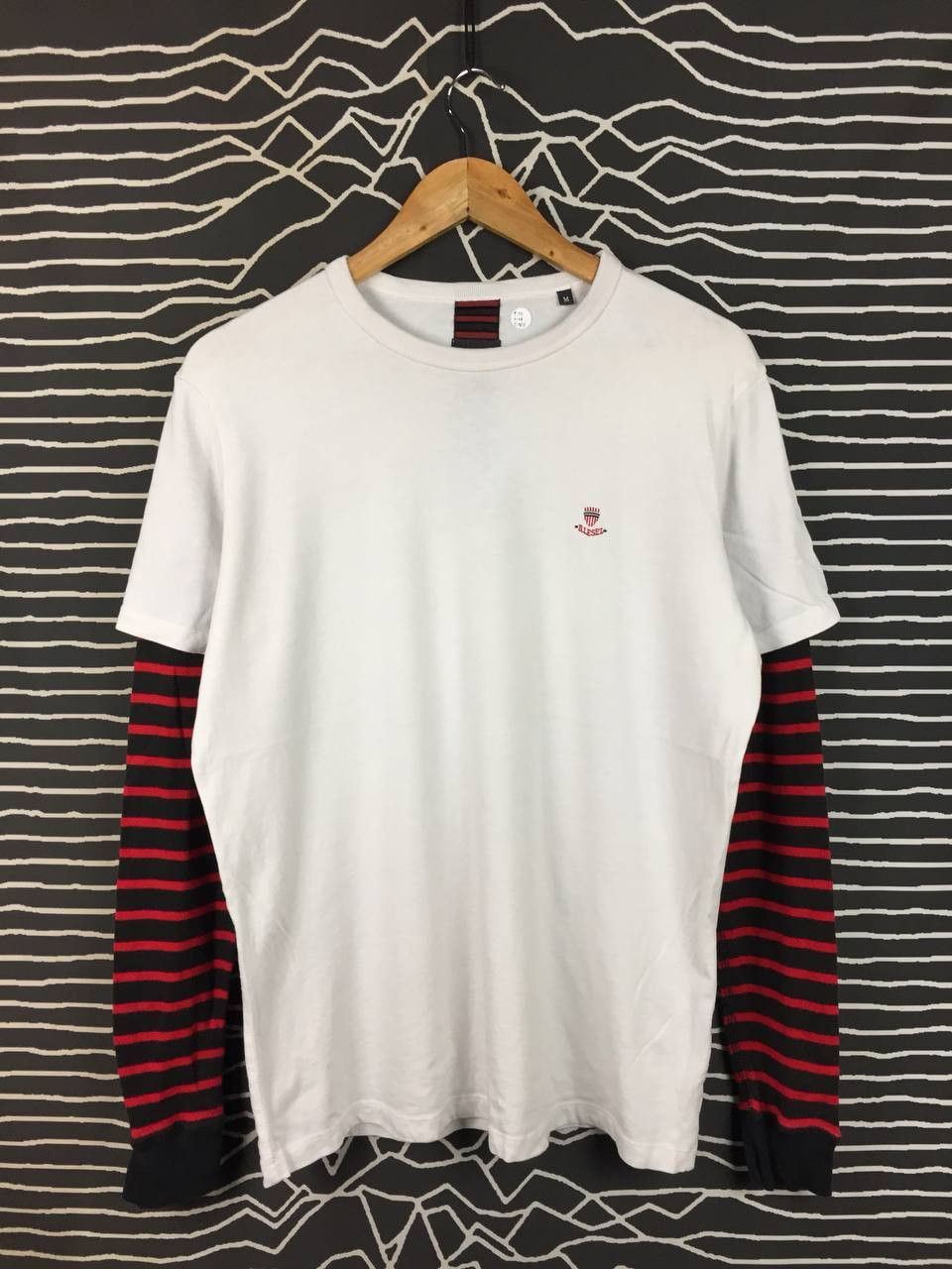 Diesel Diesel Embroidered Logo Layered Grunge Striped Sleeve Tee Size US M / EU 48-50 / 2 - 1 Thumbnail