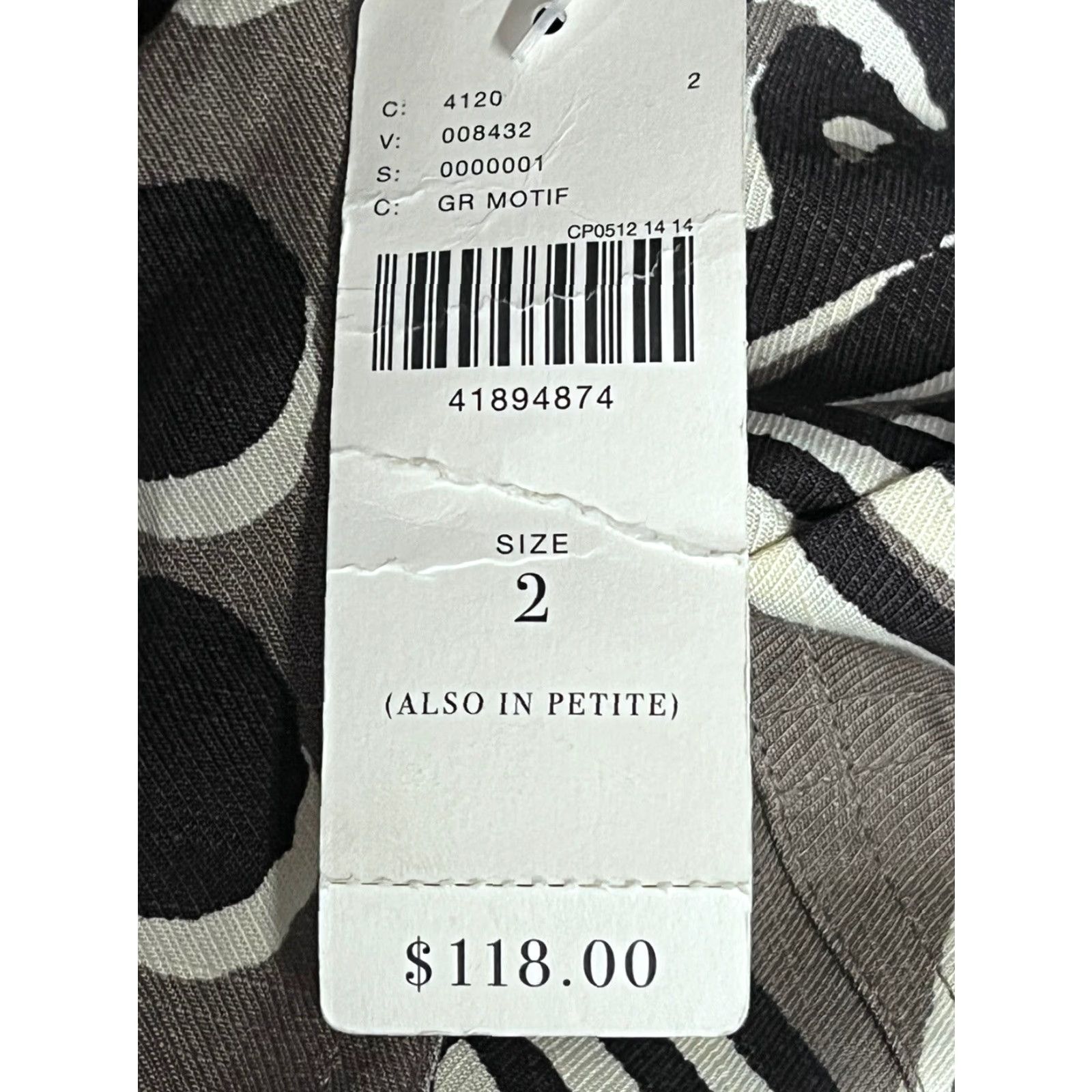 Vintage Maeve by Anthropologie Tribal Print Skirt Womens Grey Black Knee Length Faux Wrap Linen Blend Size 2 Spring Summer Size 26" / US 2 / IT 38 - 5 Thumbnail