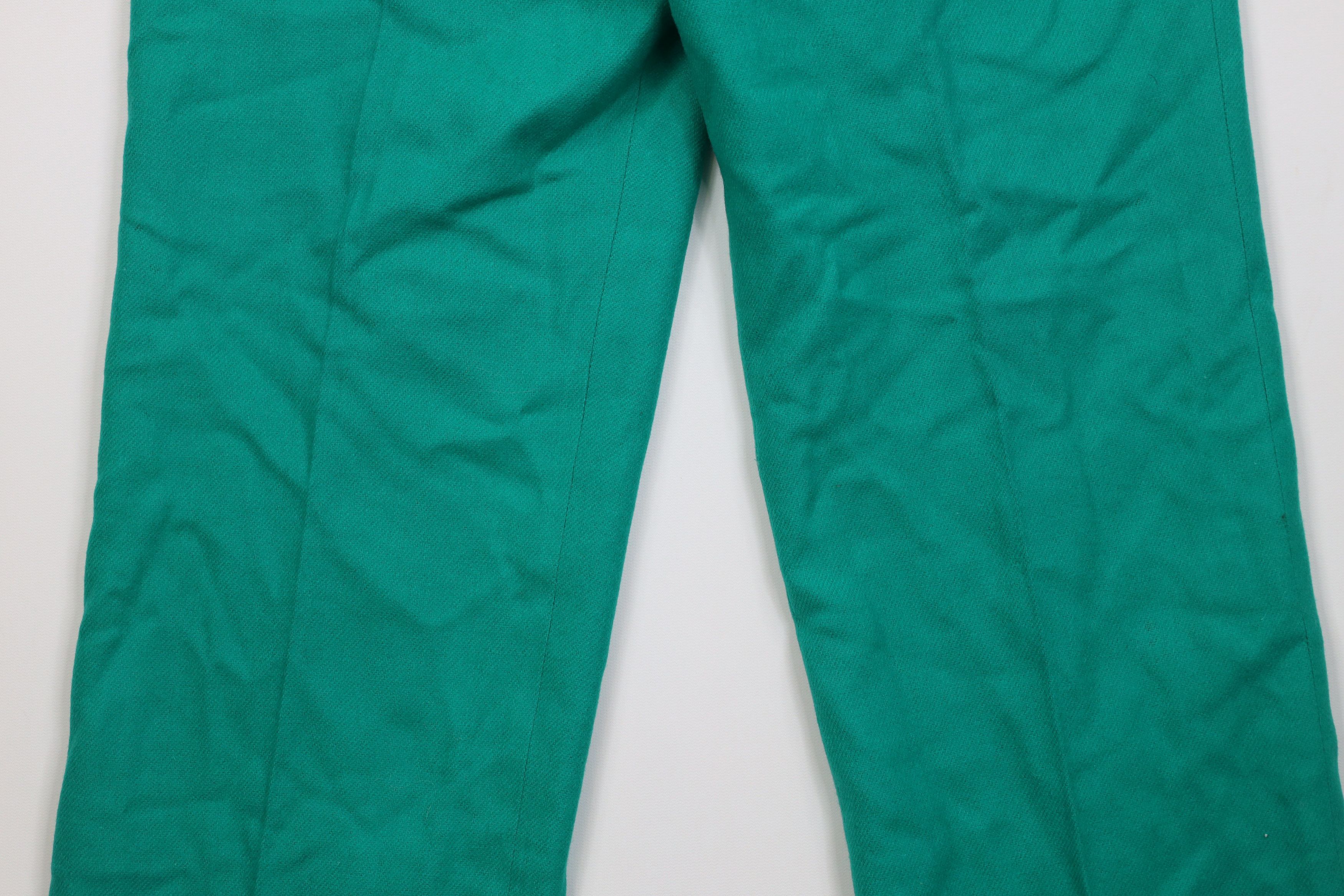 Vintage Vintage 70s Streetwear Flared Wide Leg Chino Pants Teal USA Size 32" / US 10 / IT 46 - 4 Thumbnail