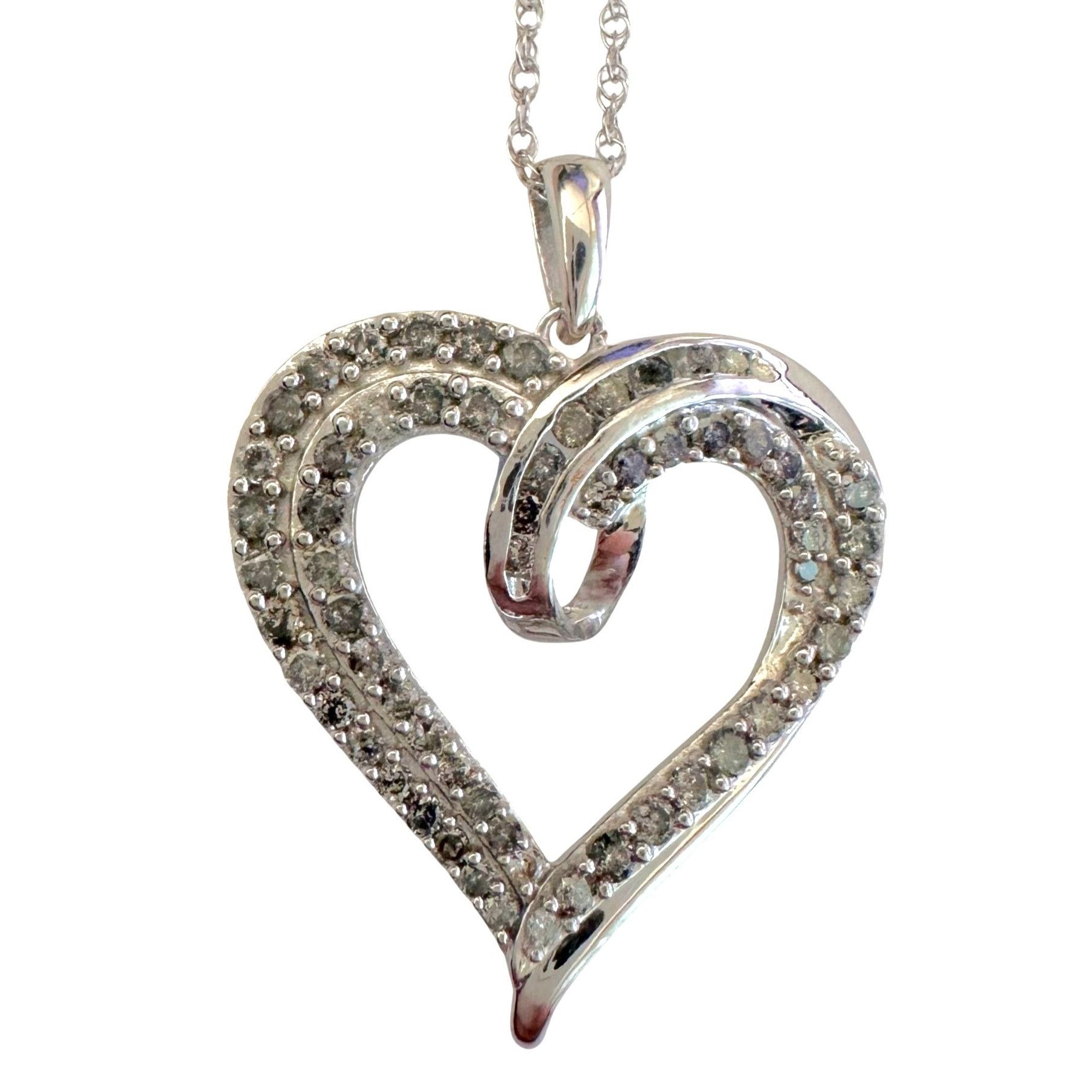 Other Stunning 1 Ct Natural Diamond Heart Shaped Pendant with Chai Size ONE SIZE - 1 Thumbnail