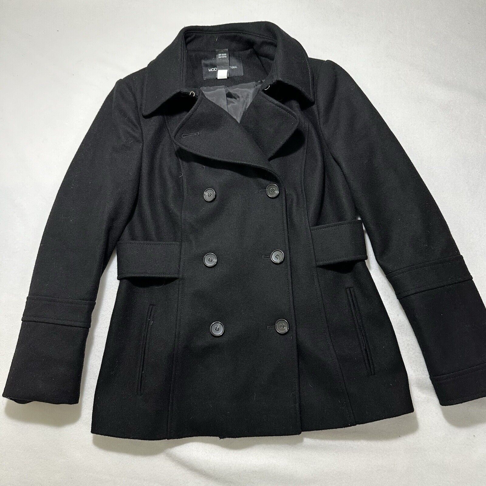 Other Moda International 10 Wool Double Breasted Pea Coat Jacket Size L / US 10 / IT 46 - 1 Thumbnail