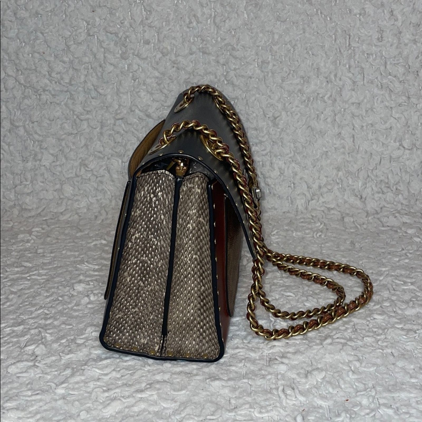 Coach Coach Parker 1941 Snakeskin Rivets Chain Bag Size ONE SIZE - 6 Thumbnail