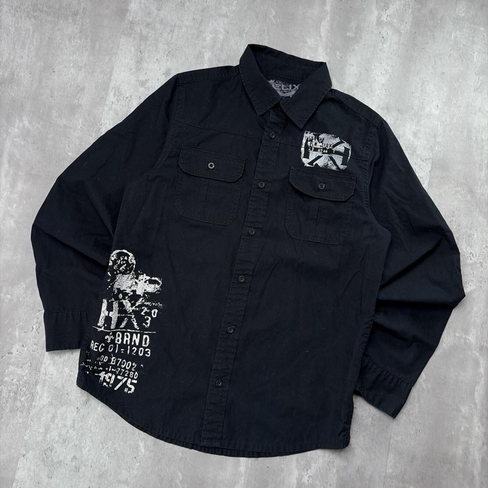 Other Y2K Helix Grunge Gothic Skater Long Sleeve Button Up Shirt Size M / US 6-8 / IT 42-44 - 2 Thumbnail