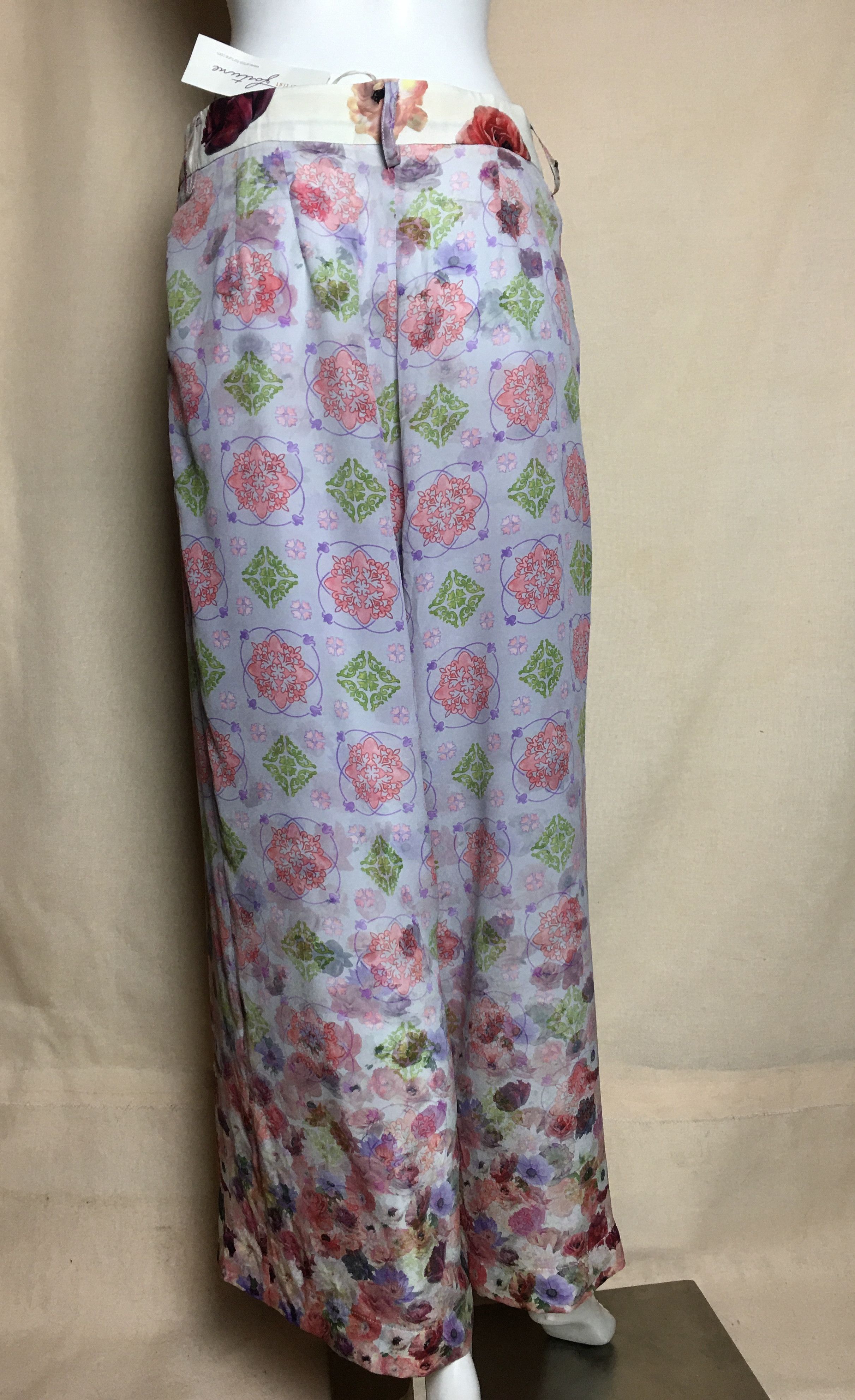 Other Artist Fortune New Silk 3/4 Palas Trousers Pants L /IT 46 Size 32" / US 10 / IT 46 - 2 Thumbnail